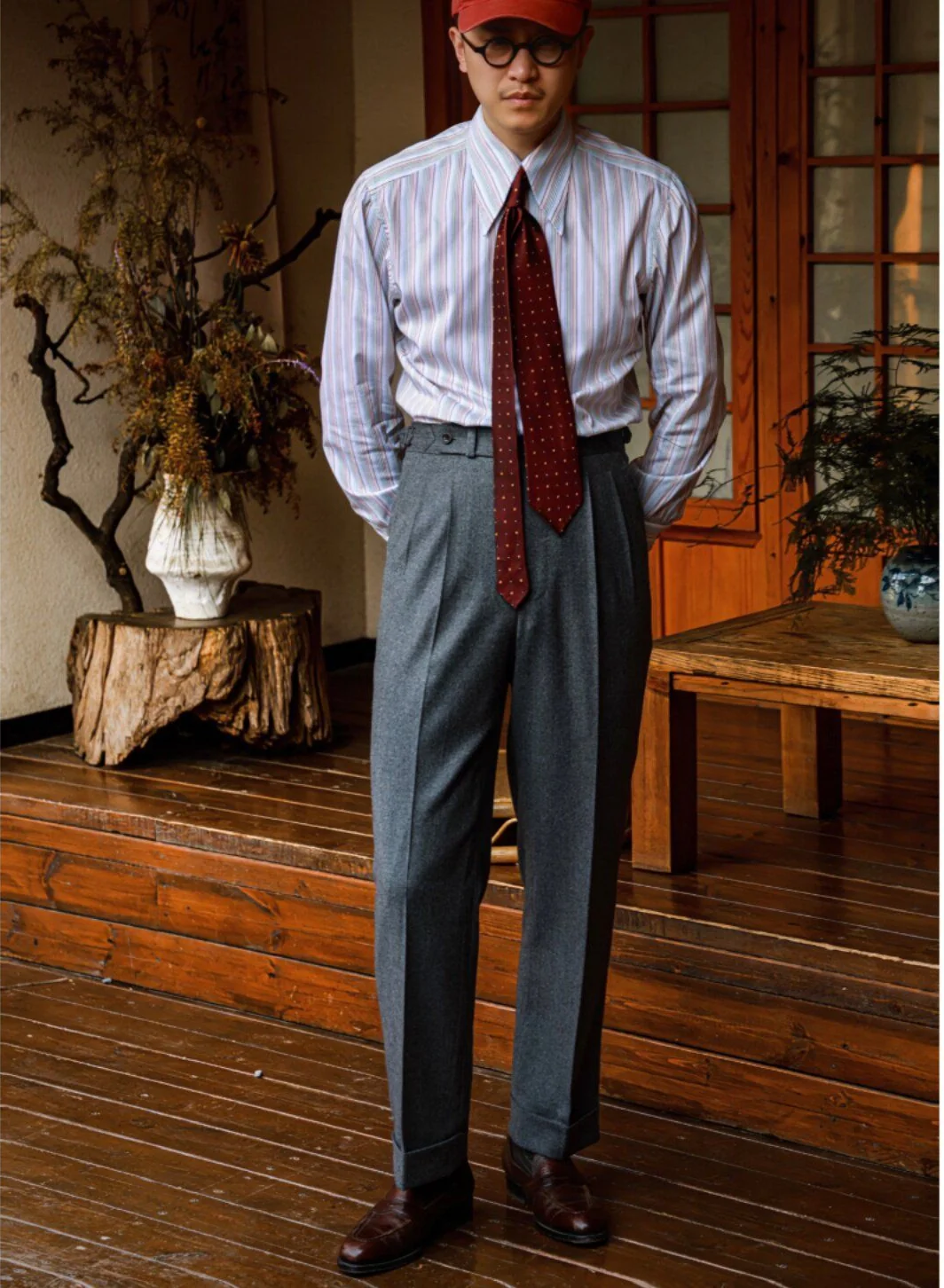 Burgundy Silk Micro-Print Tie - Image 5