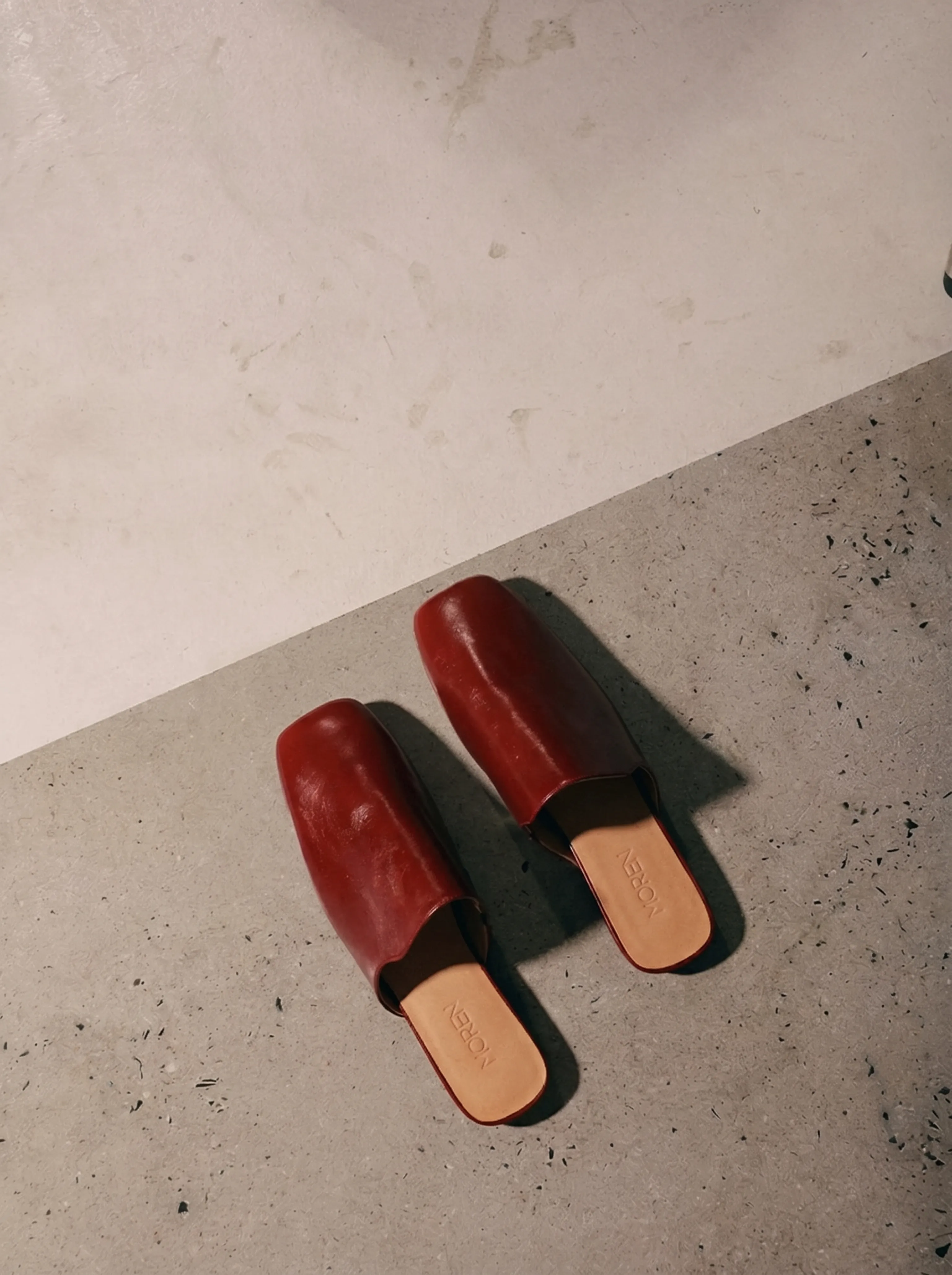Burgundy Square-Toe Leather Mules - Image 2
