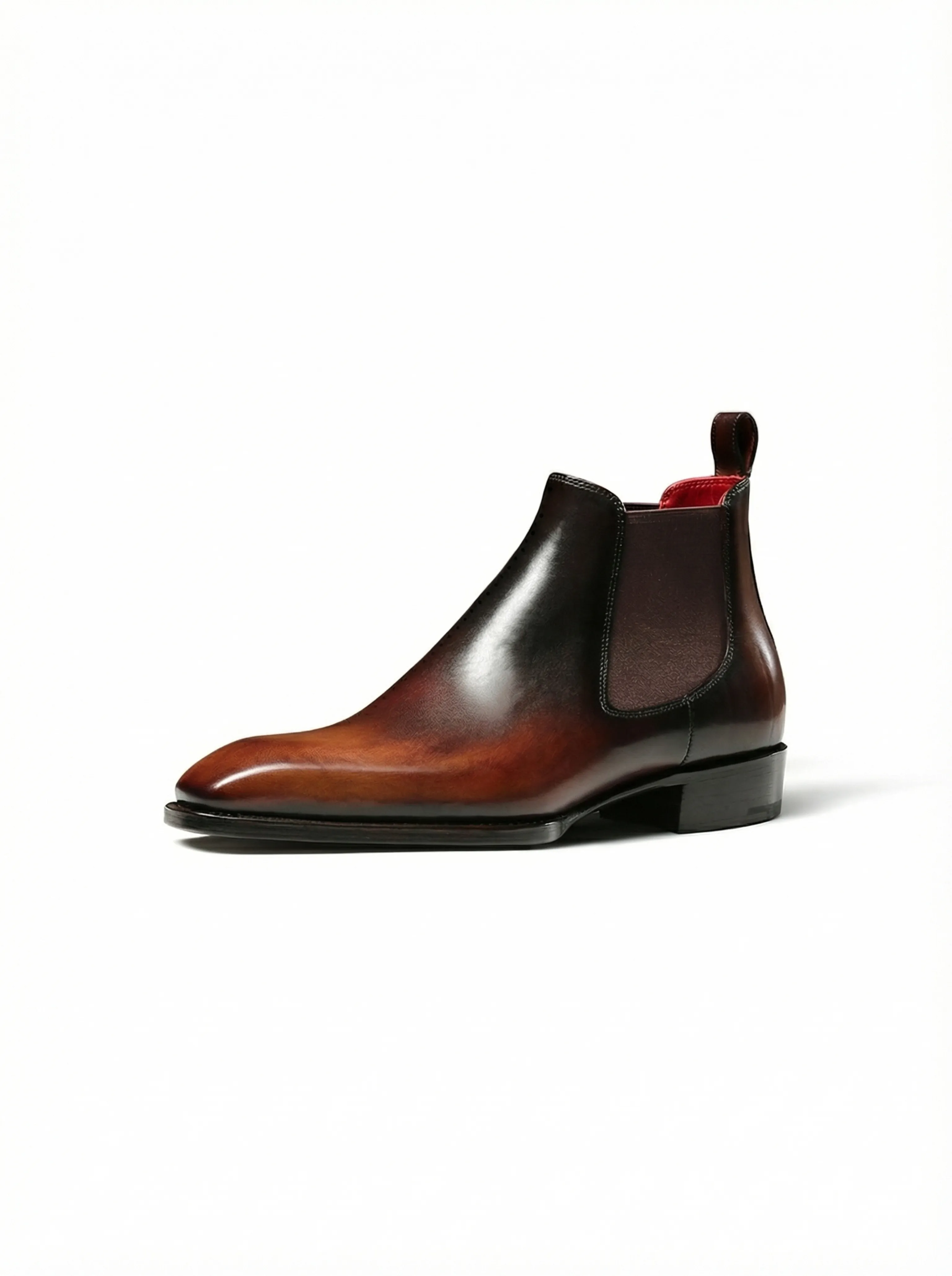 Burnished Leather Chelsea Boots