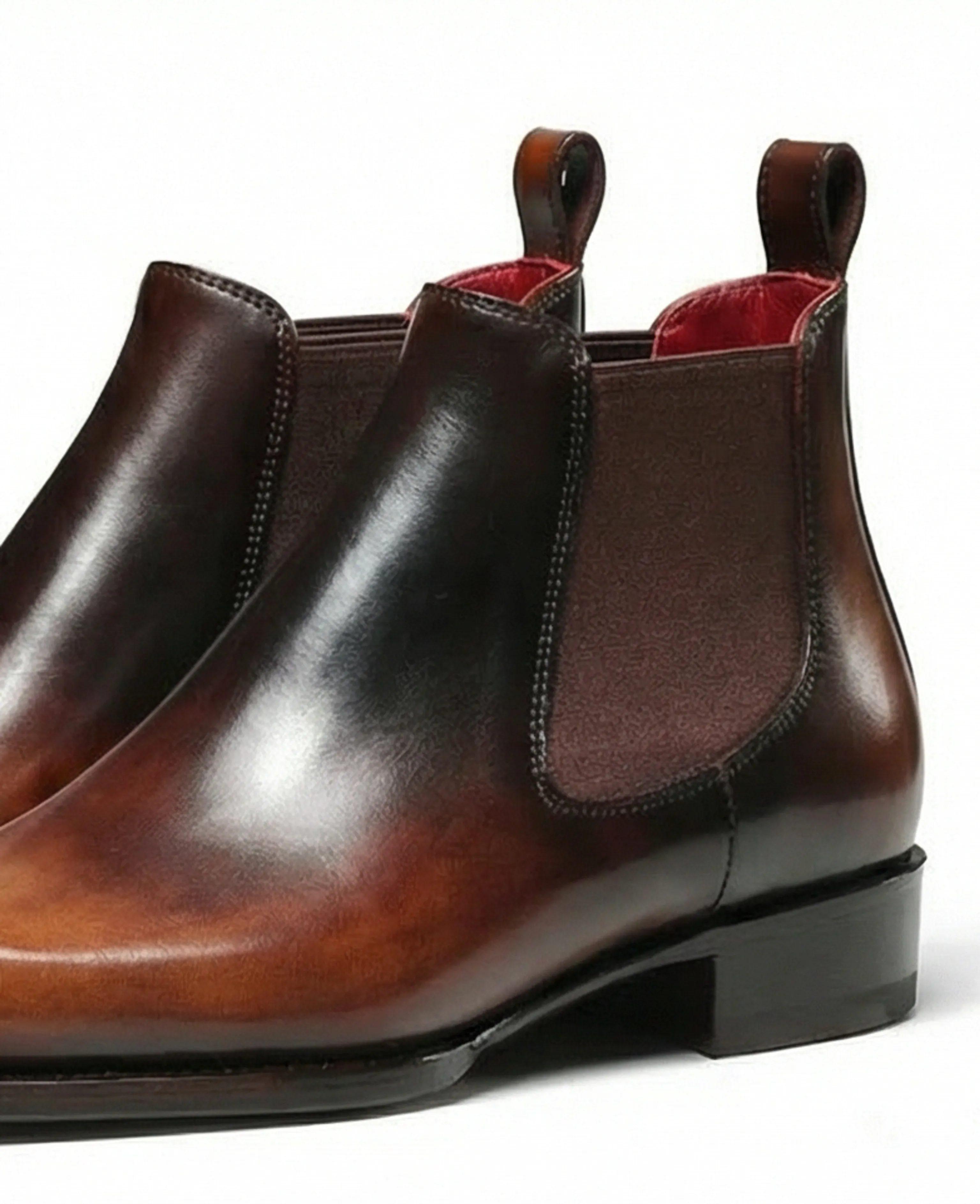 Burnished Leather Chelsea Boots - Image 2