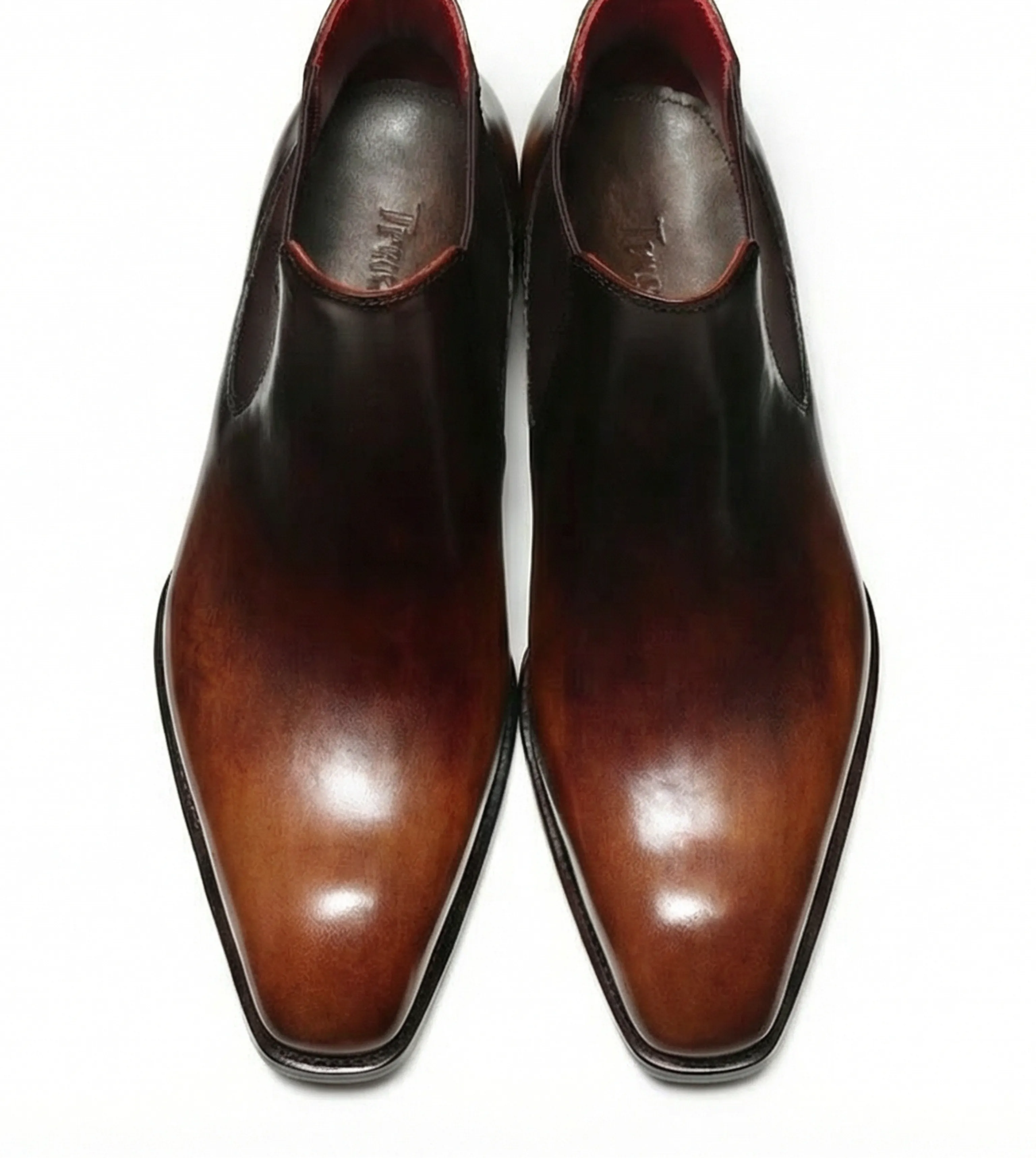 Burnished Leather Chelsea Boots - Image 3