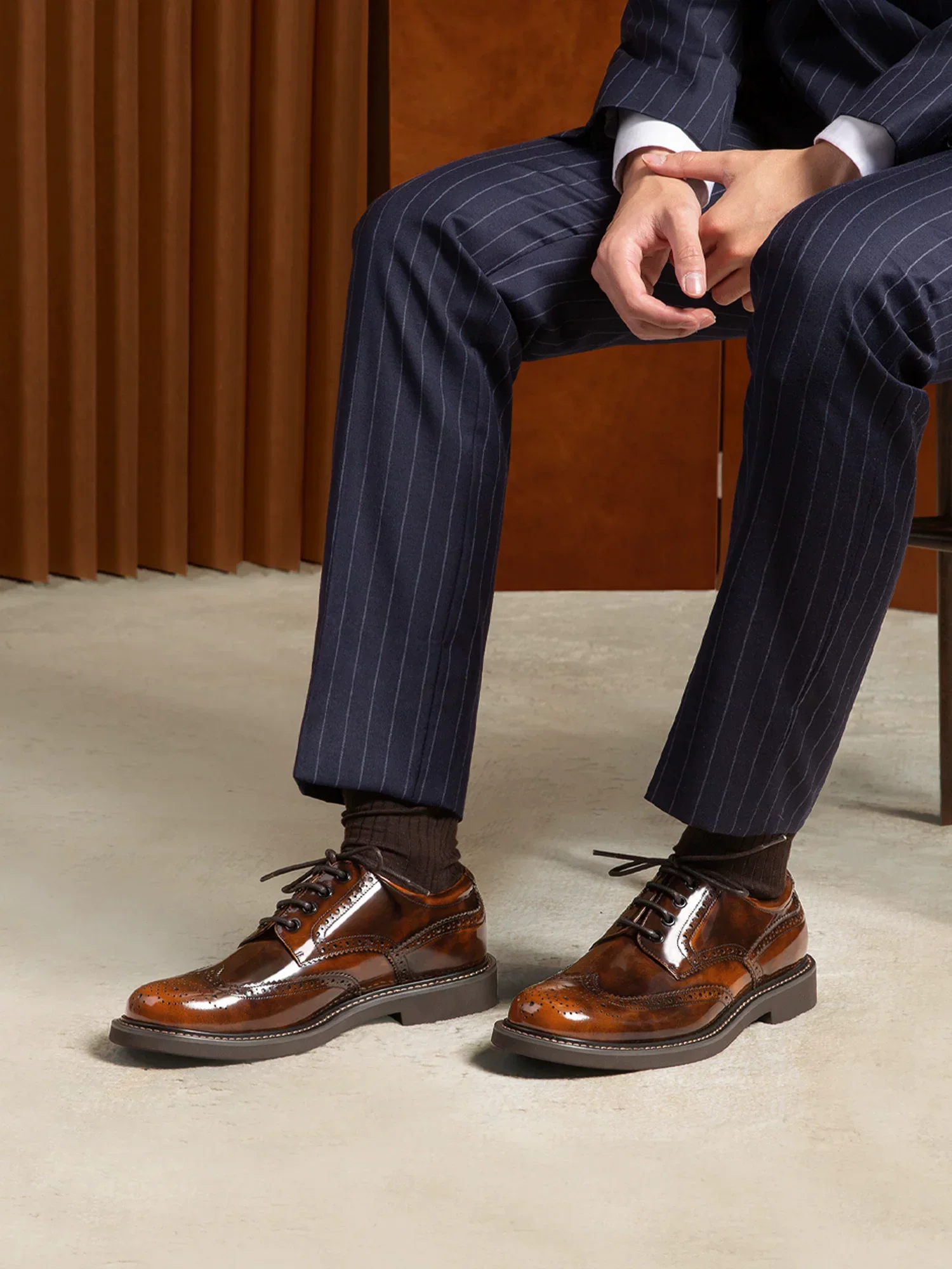 Burnished Wingtip Brogue Derby - Image 5