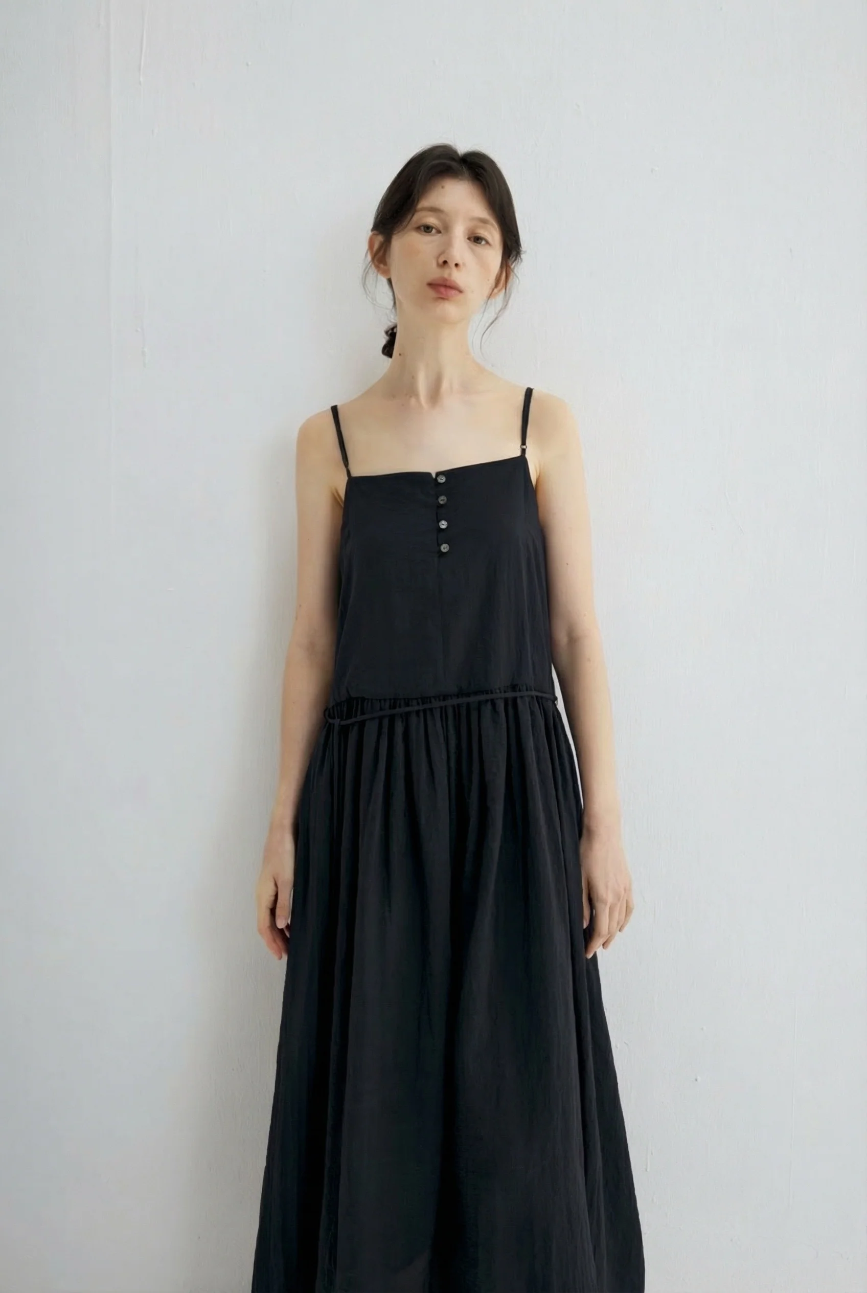 Button-Back Maxi Dress