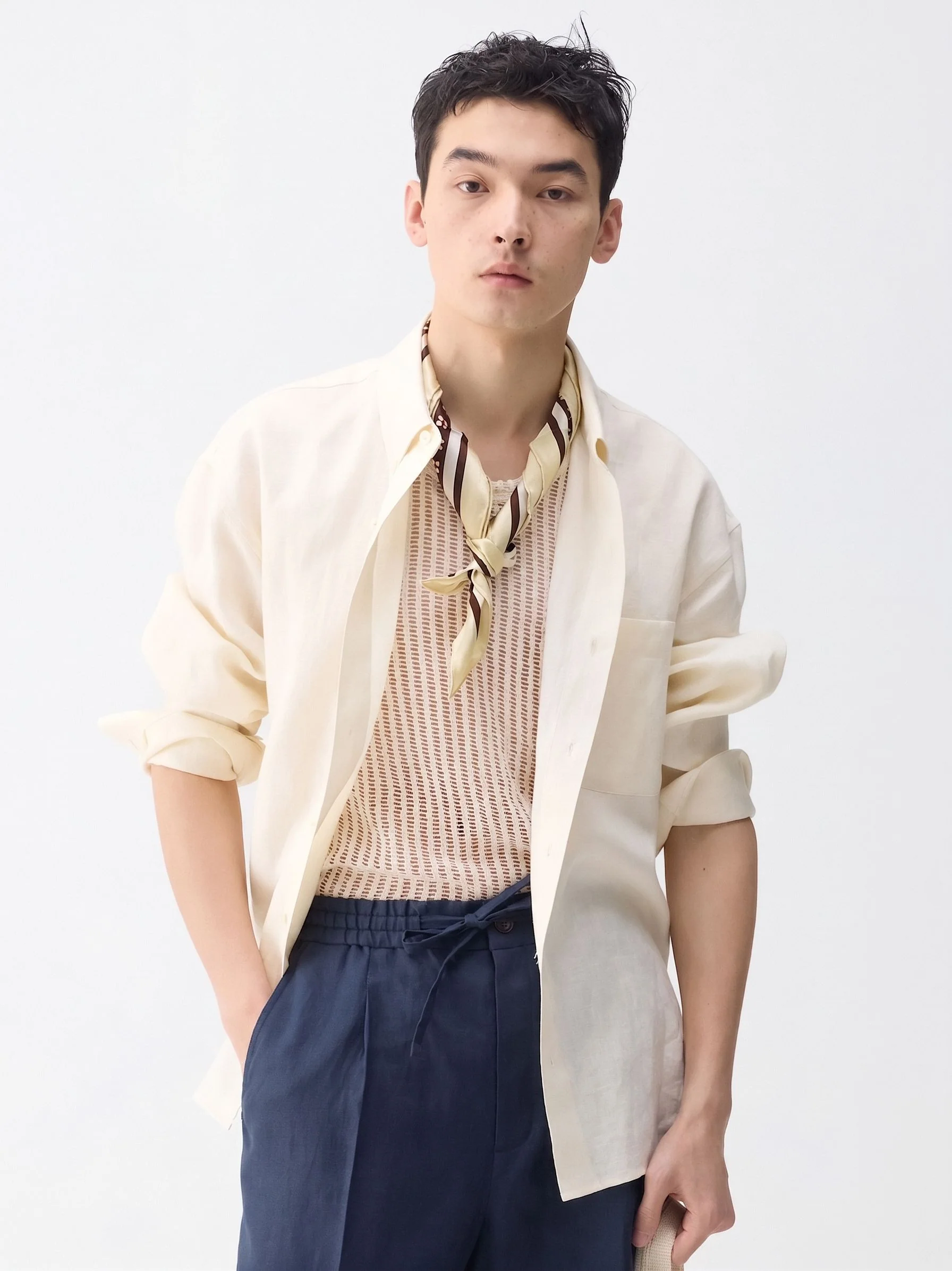 Button-Collar Linen Shirt