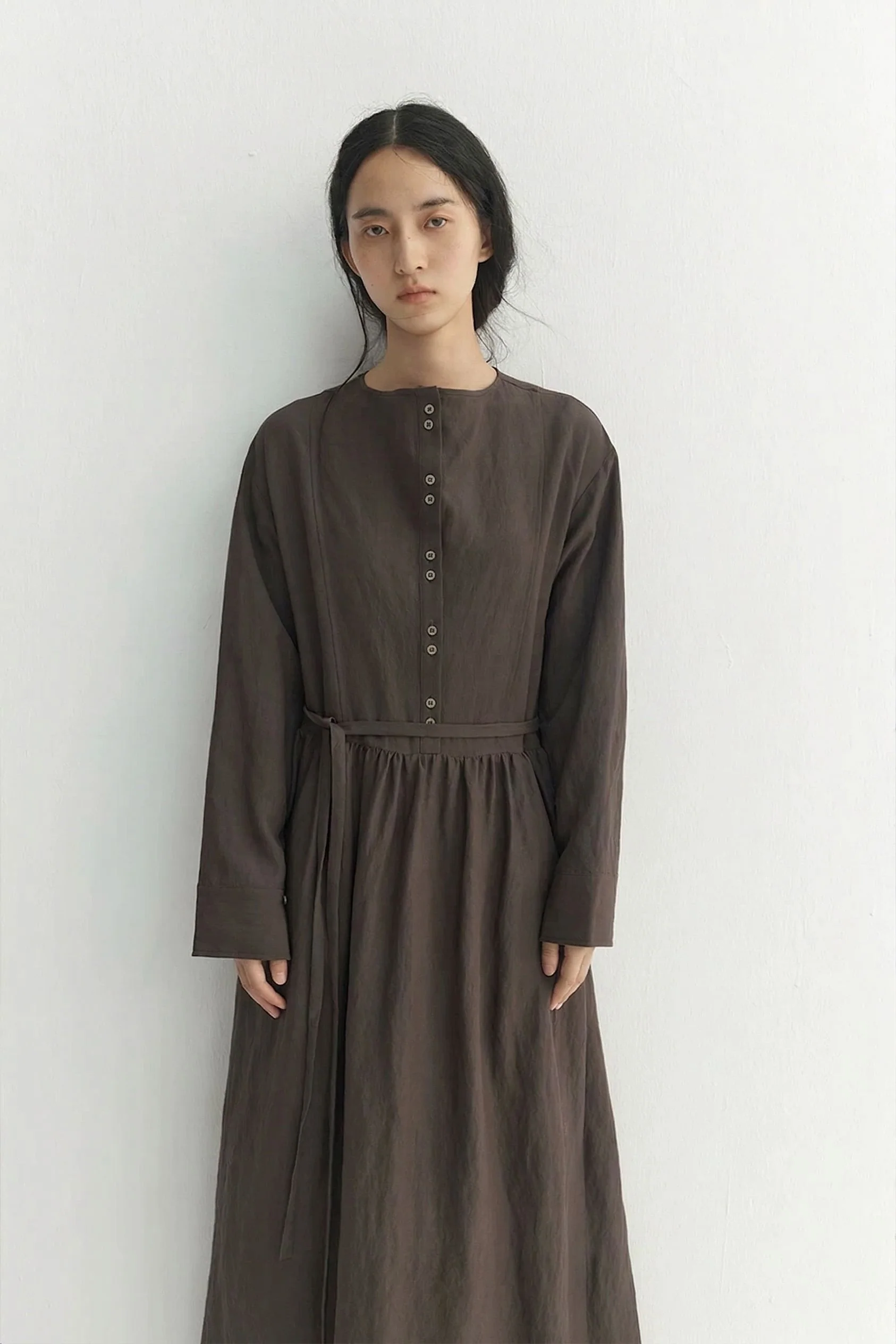 Button-Front Belted Dress - Image 6