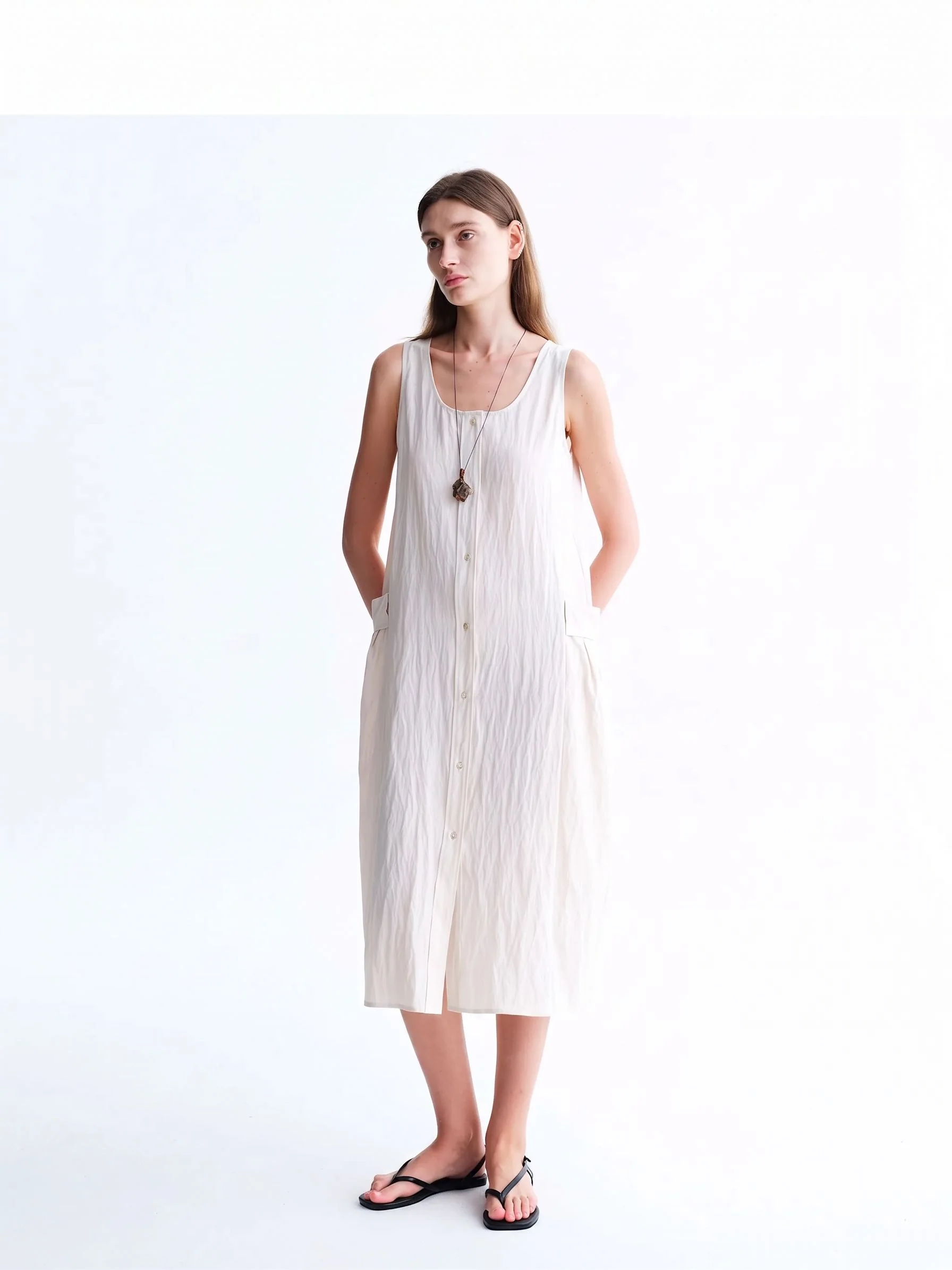 Button-Front Pocket Dress - Image 2