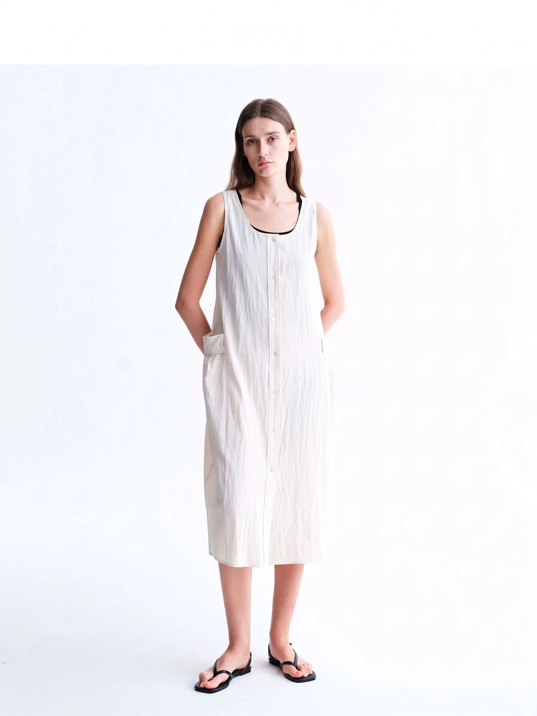 Button-Front Pocket Dress - Image 3