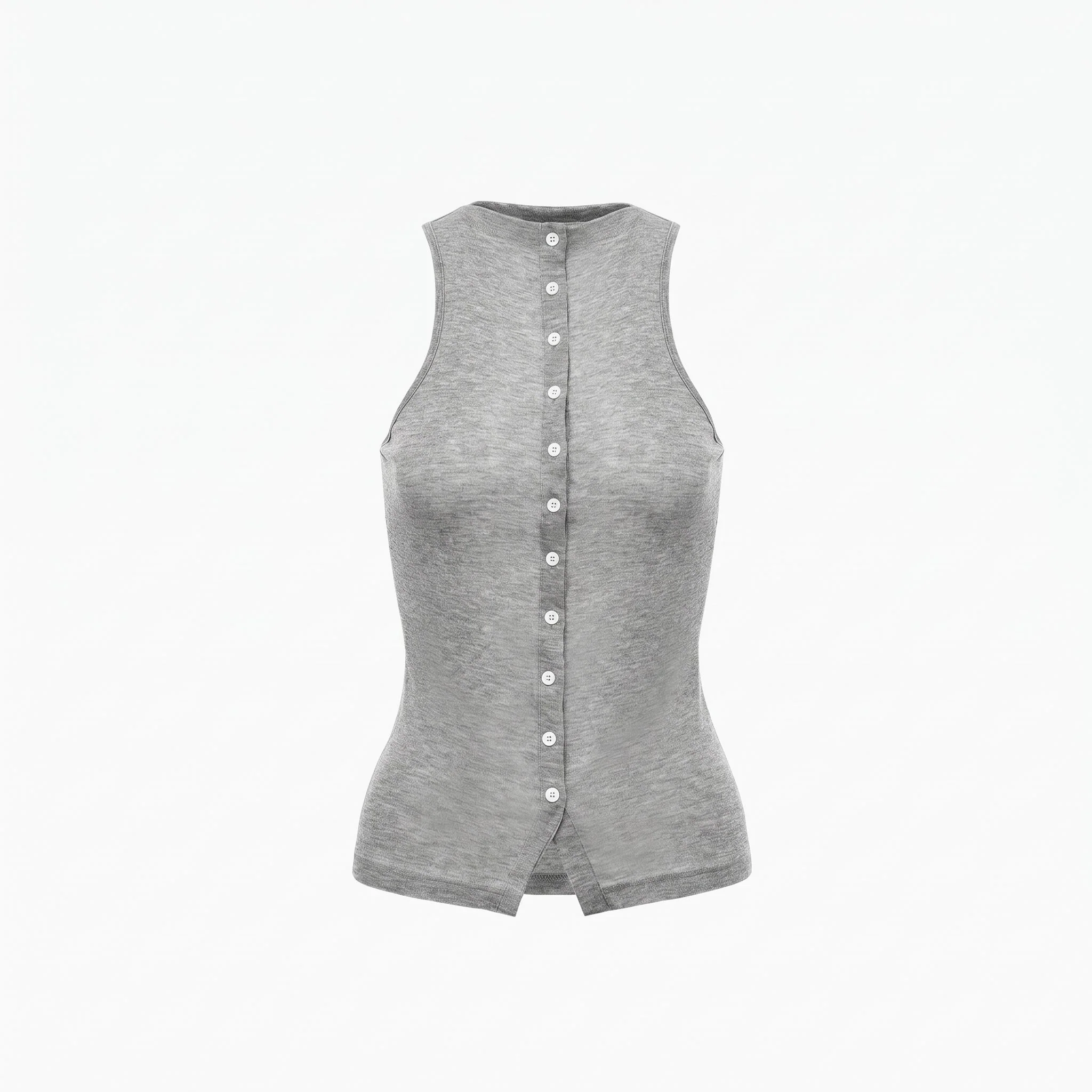 Button-Front Racer Tank - Image 7