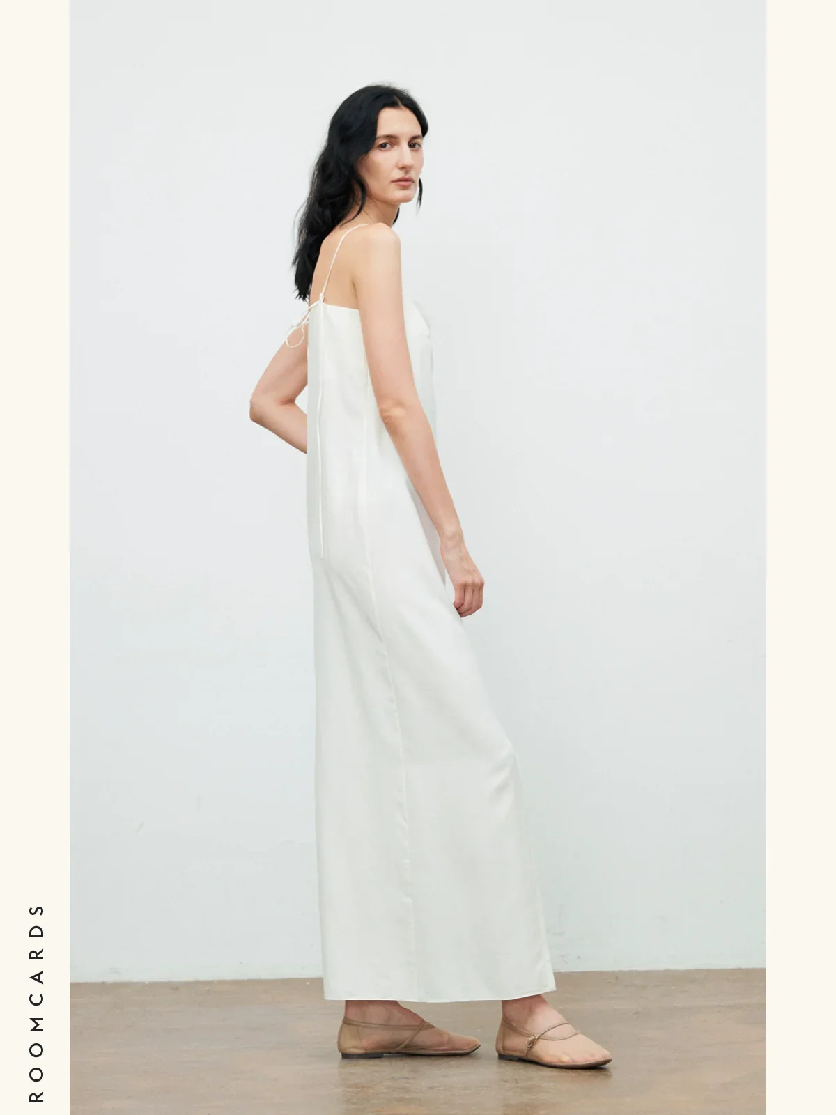 Button-Front Silk Slip Dress - Image 3