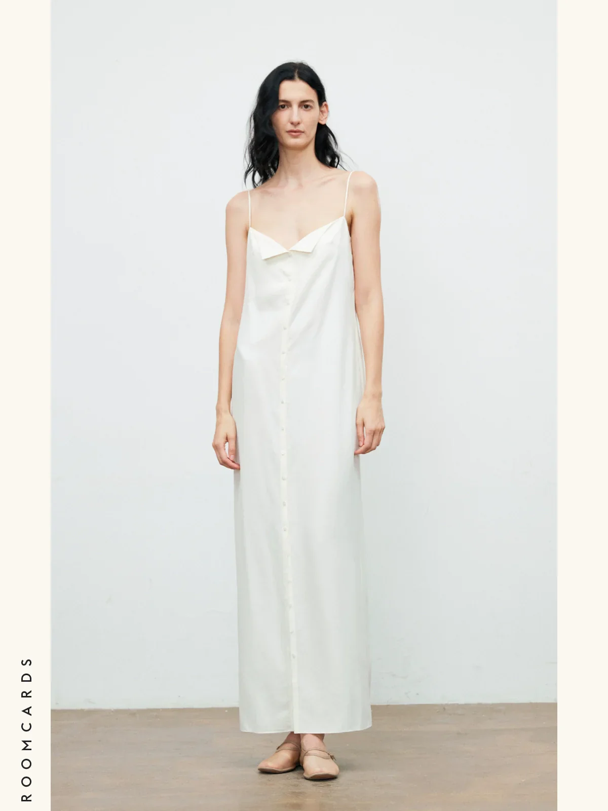 Button-Front Silk Slip Dress - Image 4