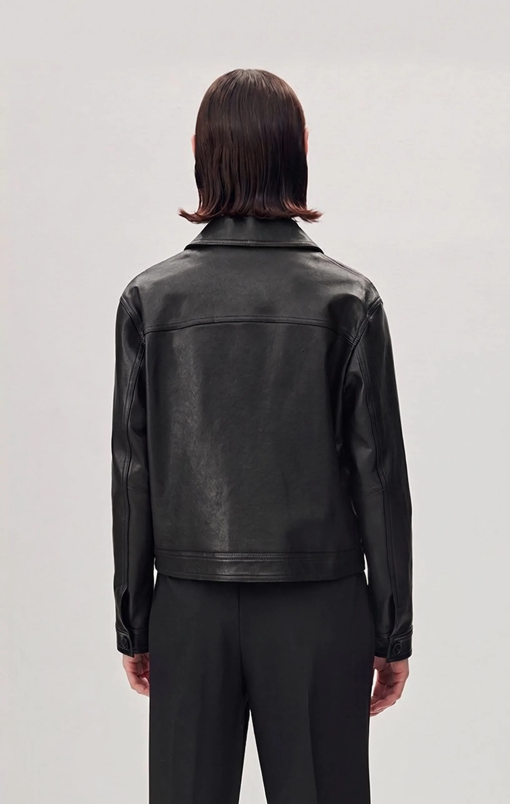 Button Leather Jacket - Image 4