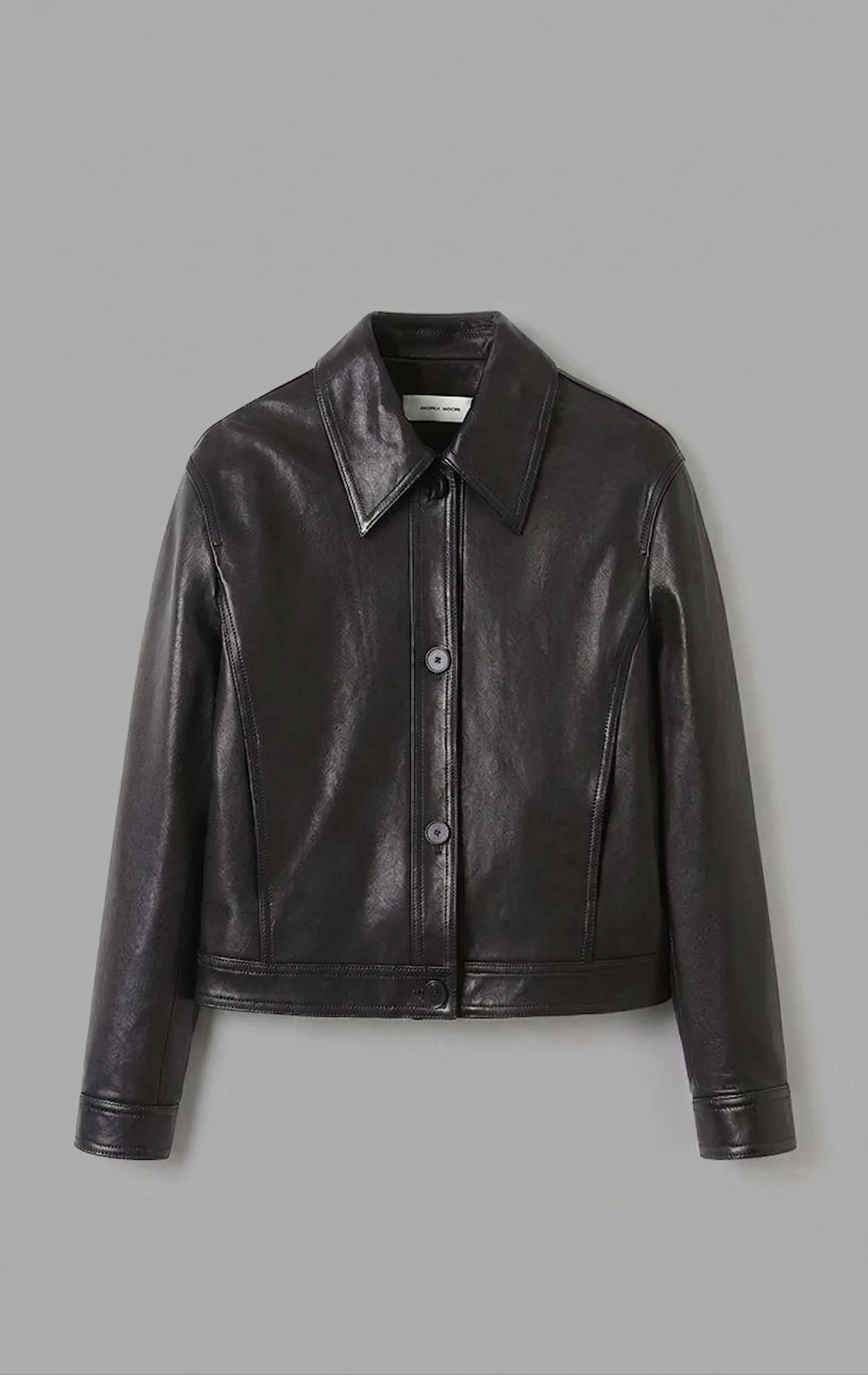 Button Leather Jacket - Image 5