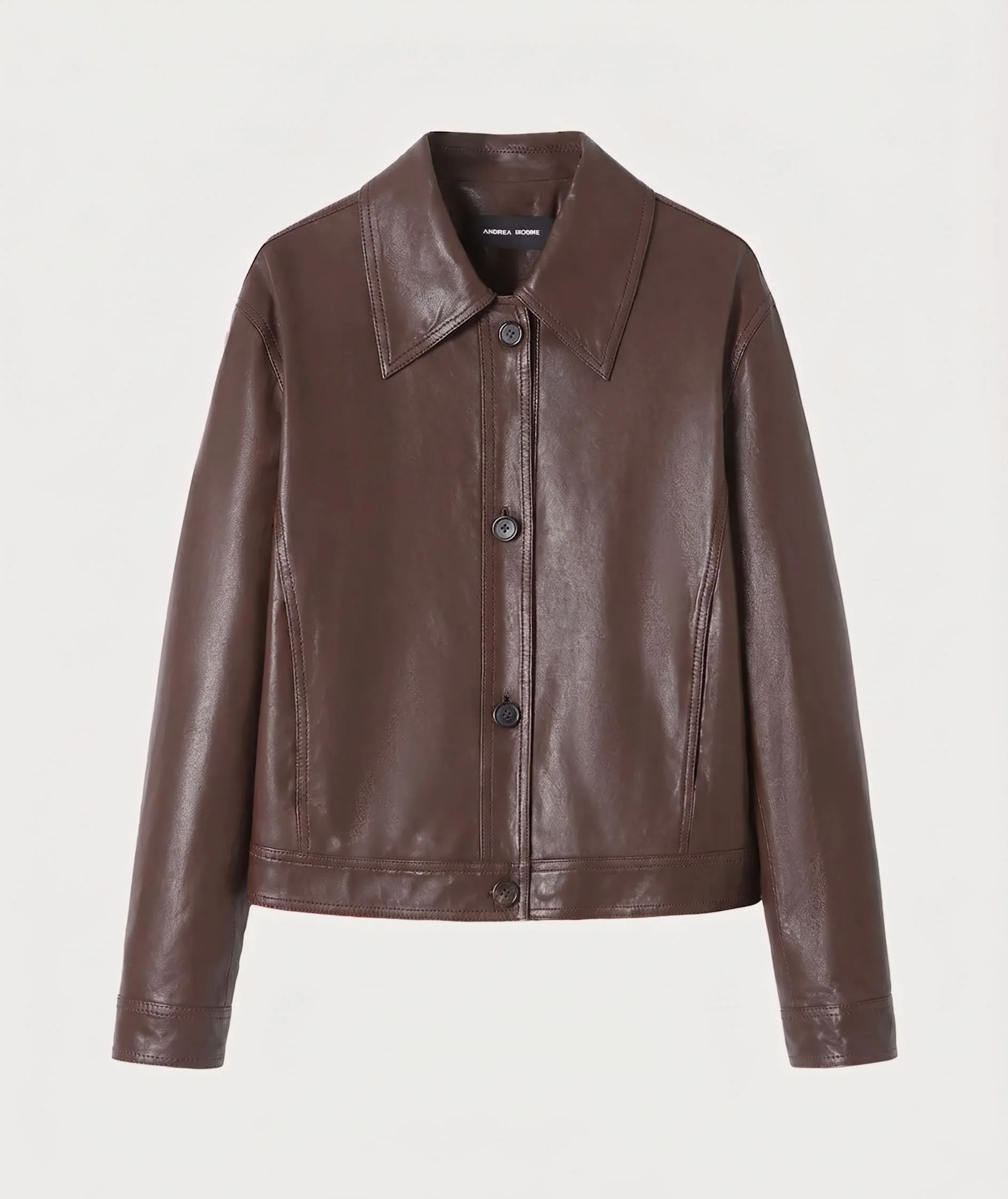 Button Leather Jacket - Image 7