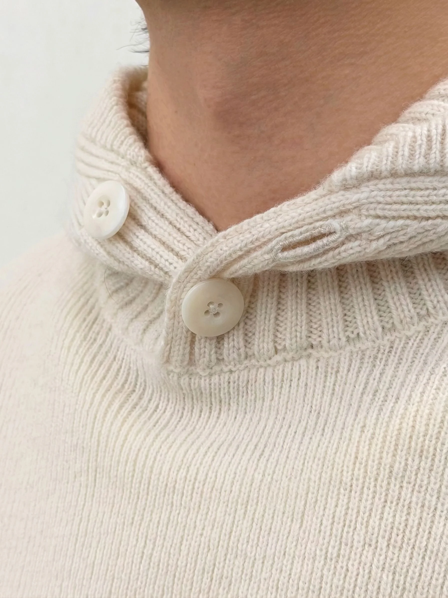 Button-Neck Hooded Sweater - Image 5