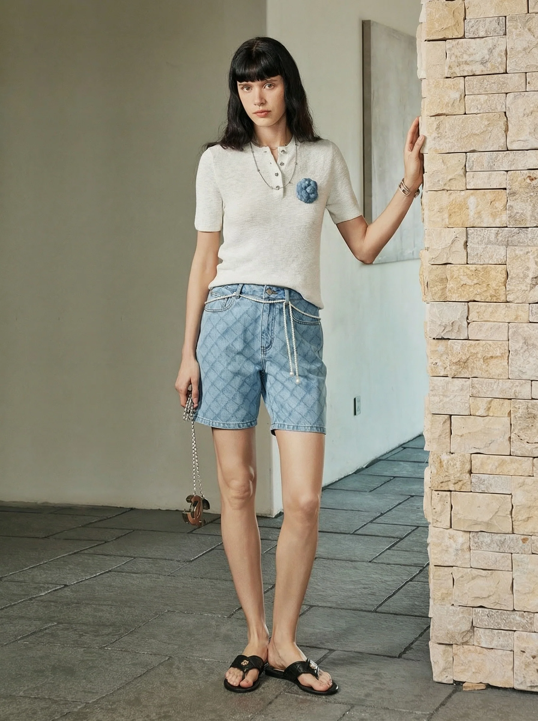 Button Placket Knit Top - Image 2