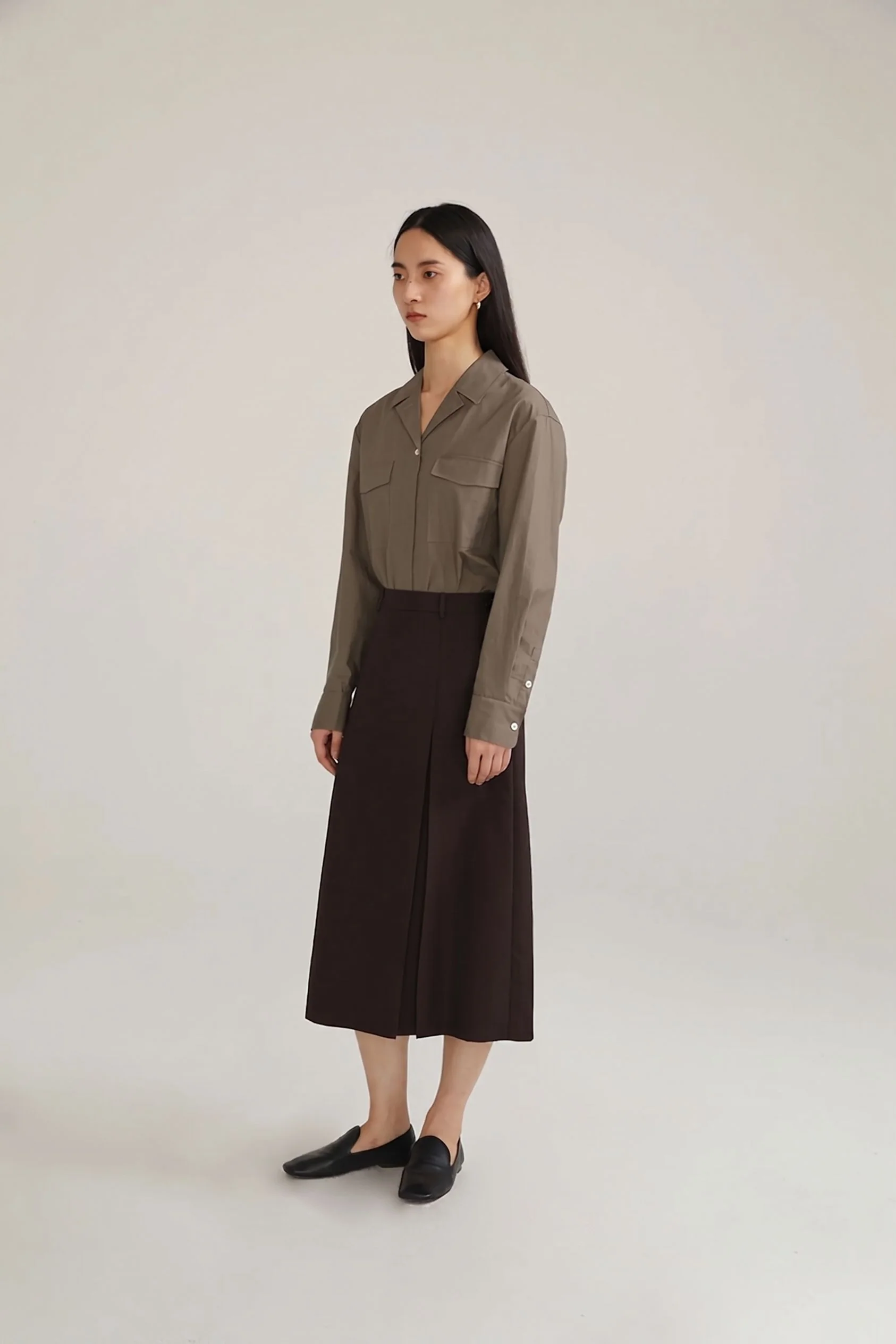 Button Pleated Midi Skirt - Image 5