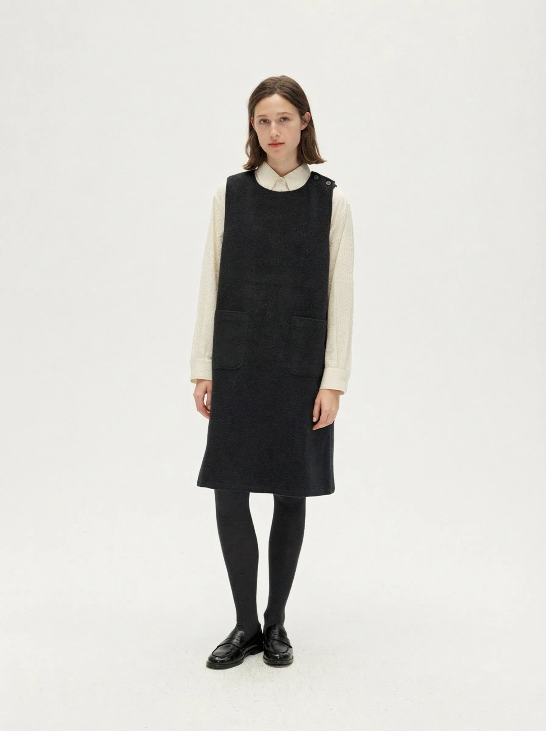 Button-Shoulder Pinafore Dress - Image 5