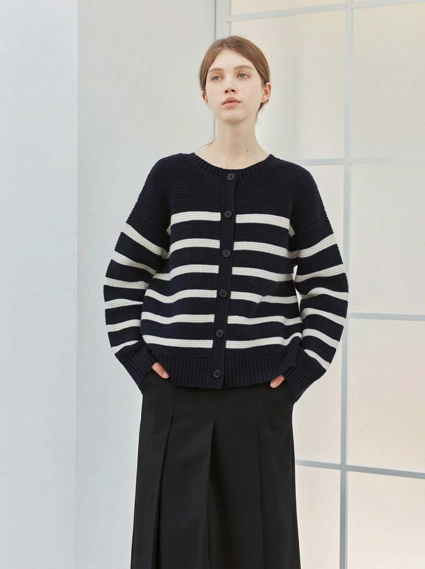 Button Stripe Sweater - Image 2