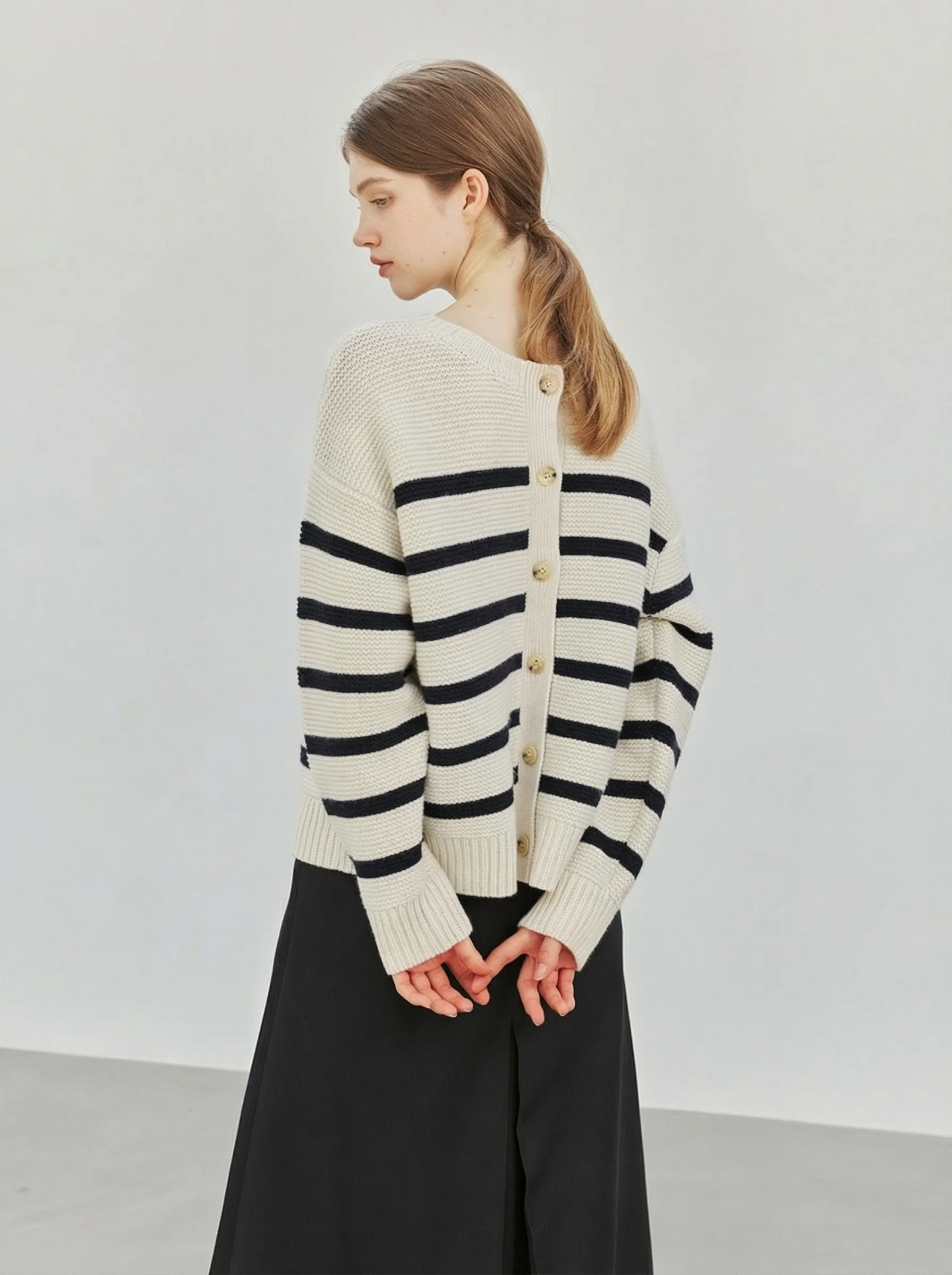 Button Stripe Sweater - Image 4