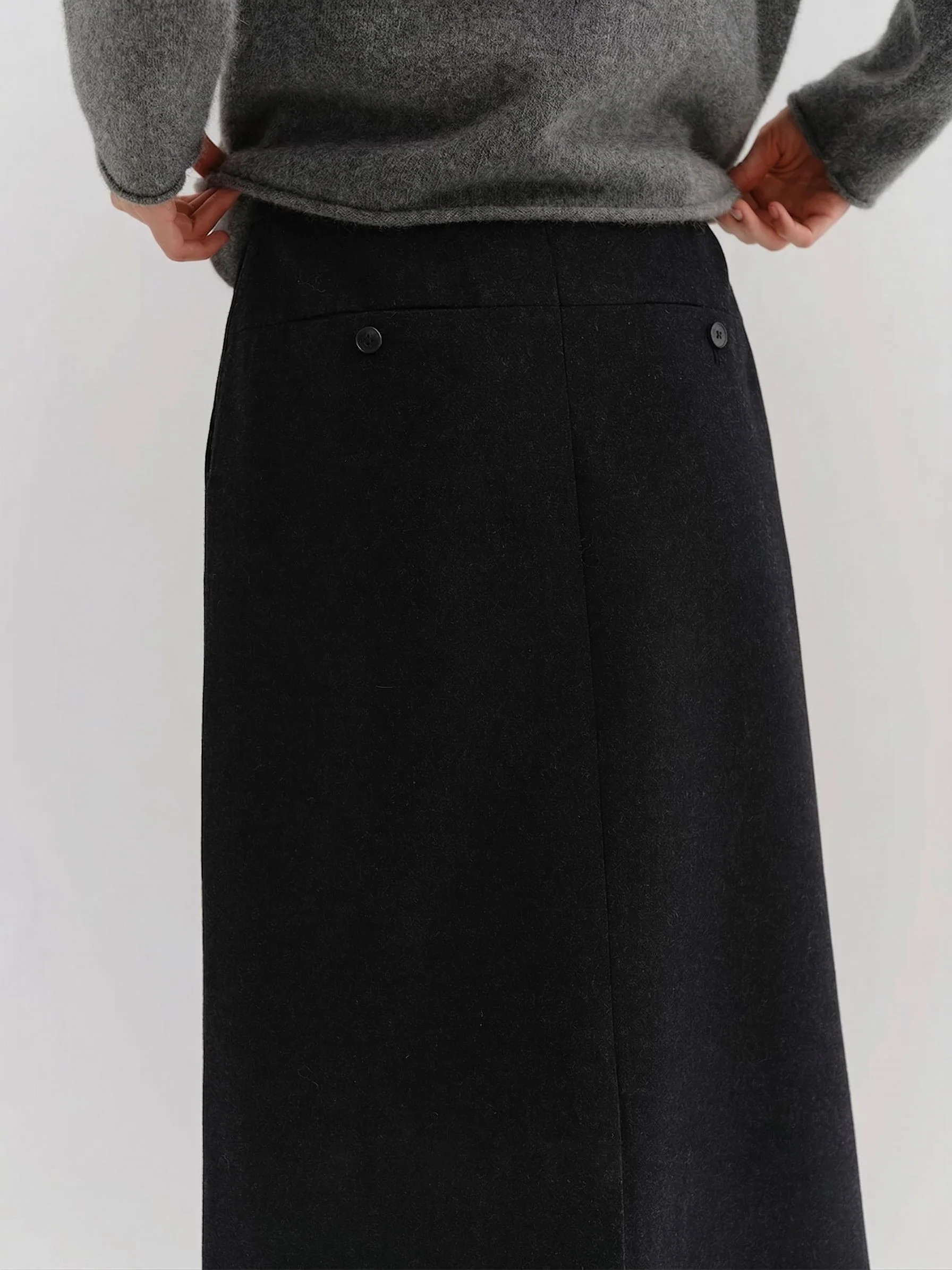 Button-Tab Midi Skirt - Image 4