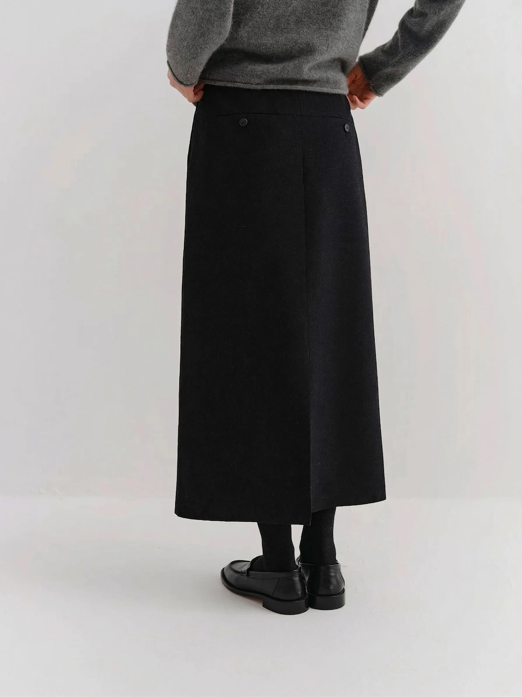 Button-Tab Midi Skirt - Image 5