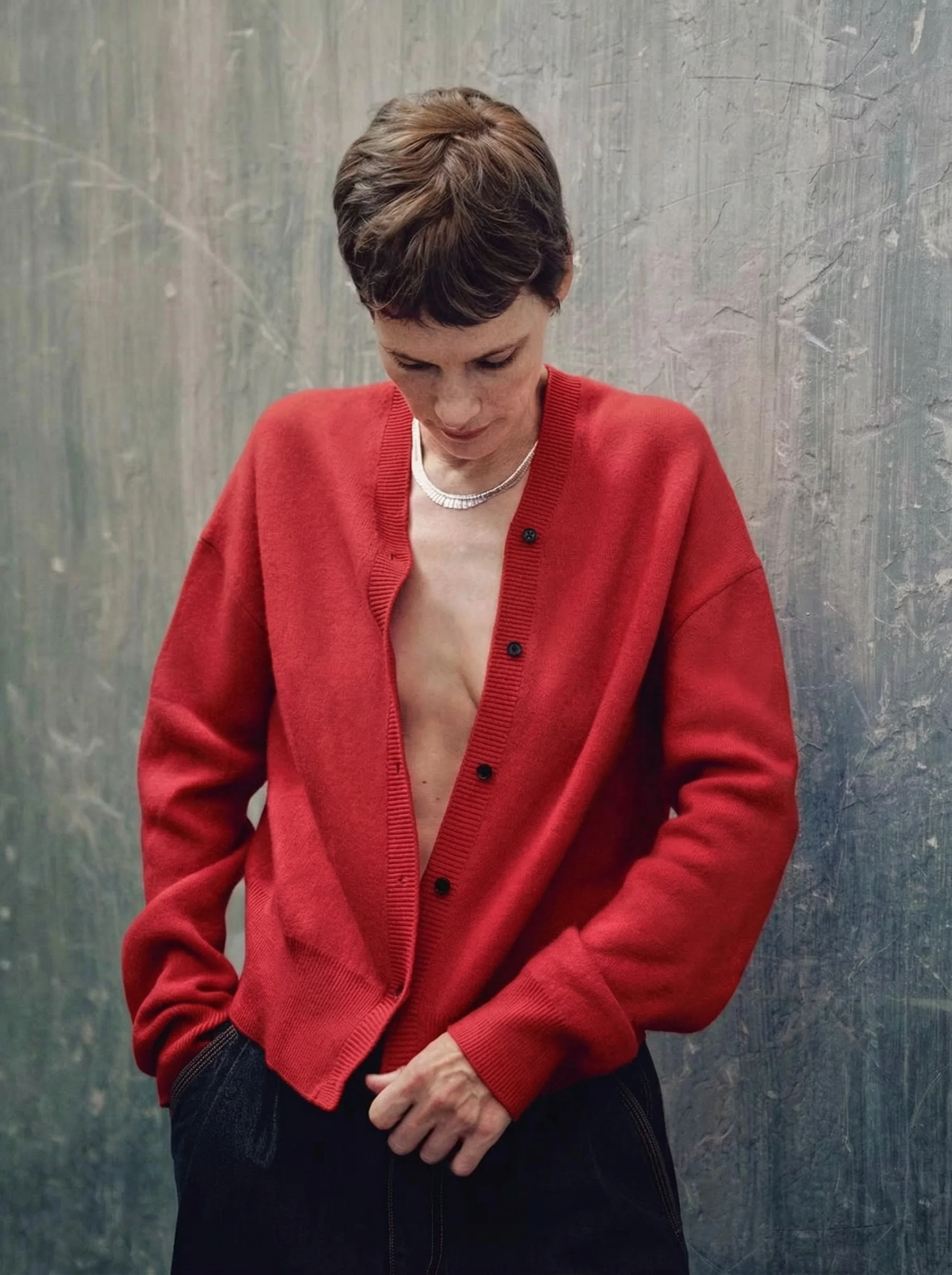 Button V-Neck Cardigan - Image 4