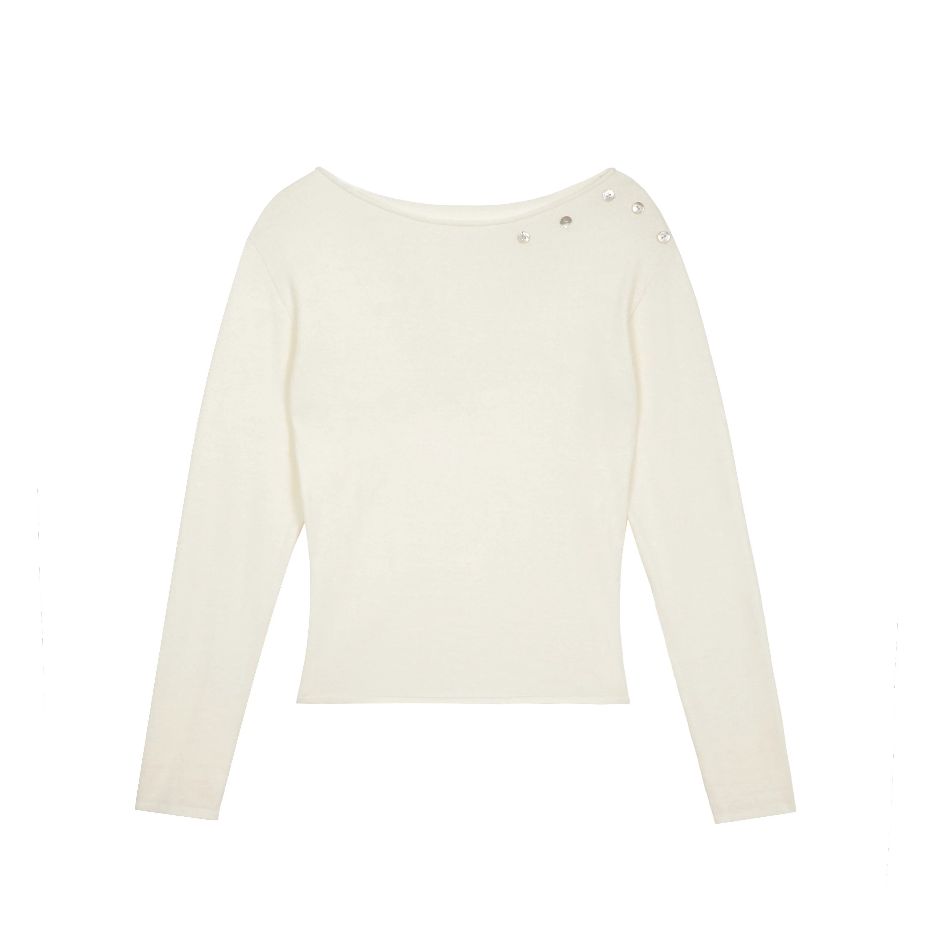 Buttoned Boatneck Knit - Image 6