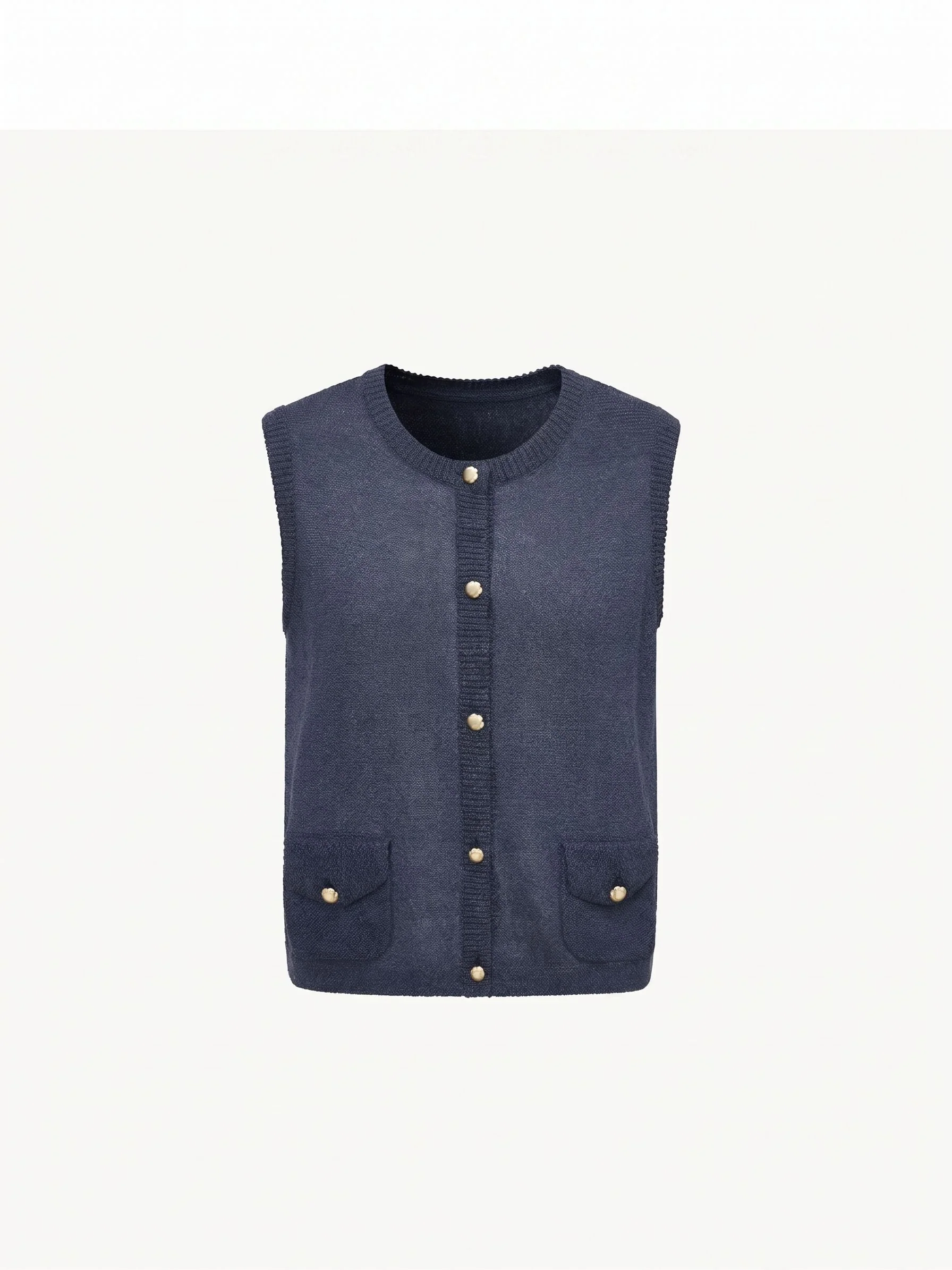 Buttoned Knit Vest - Image 5