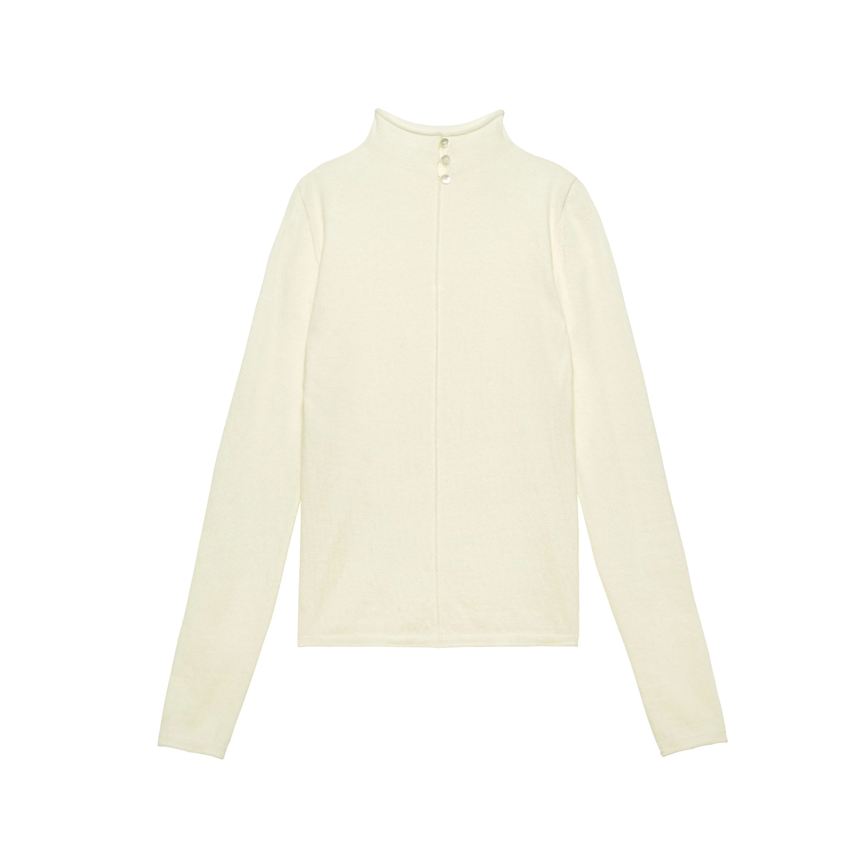 Buttoned Mock Neck Top - Image 5