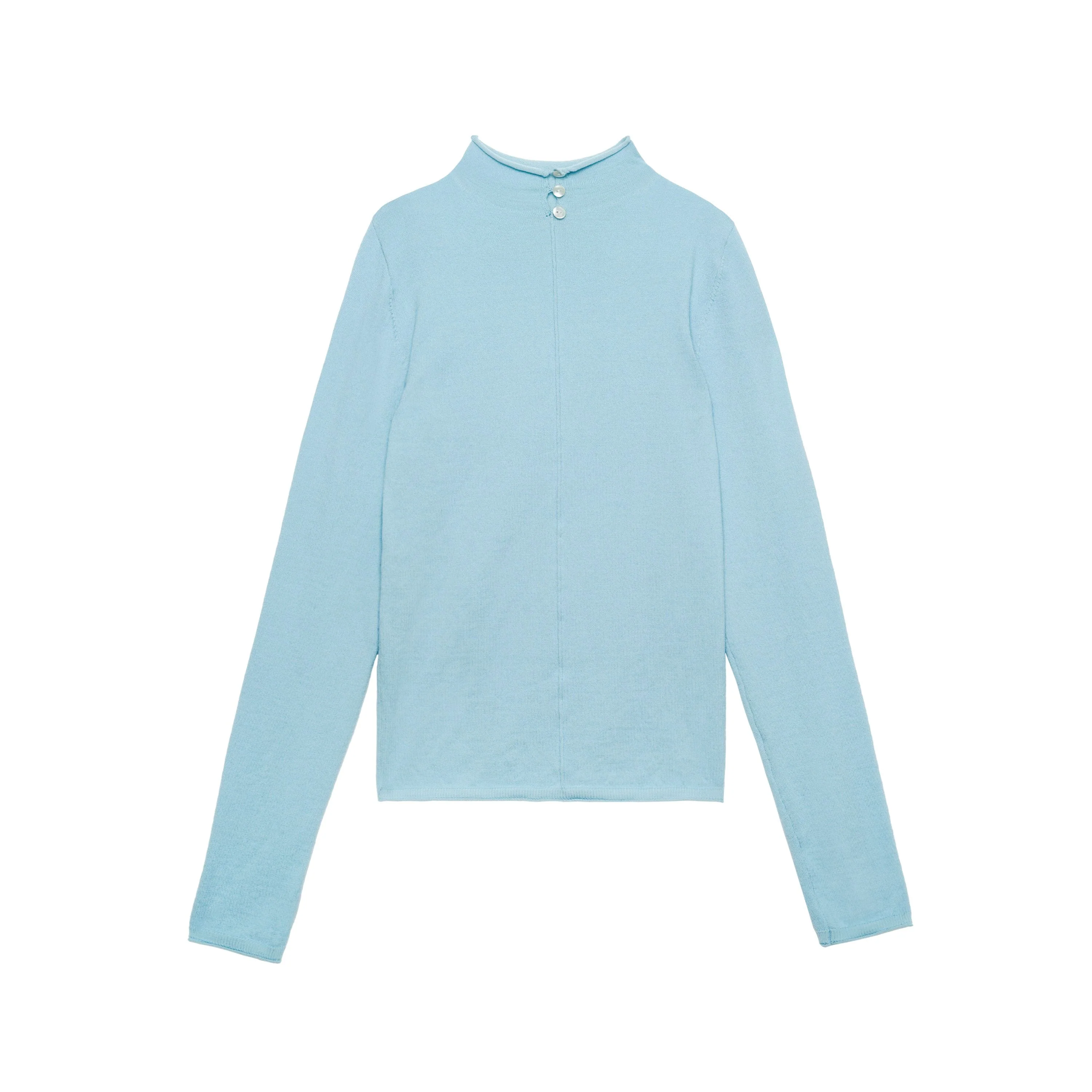 Buttoned Mock Neck Top - Image 6