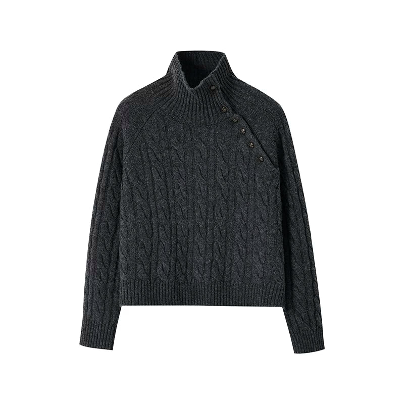 Cable Button Turtleneck - Image 2