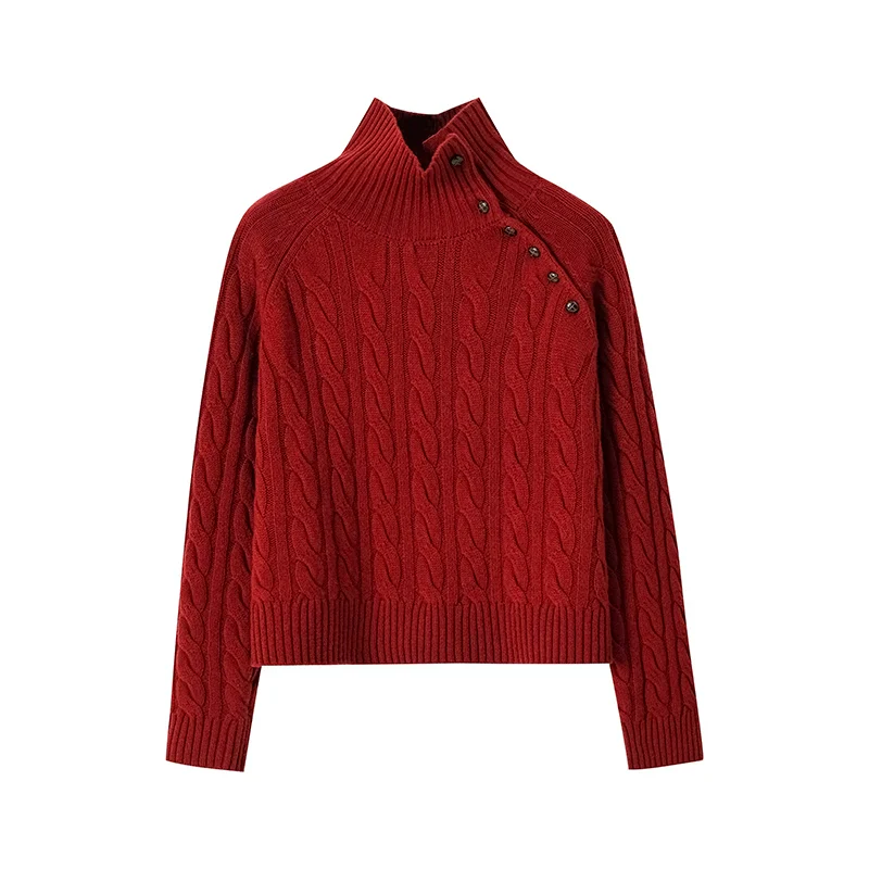 Cable Button Turtleneck - Image 3
