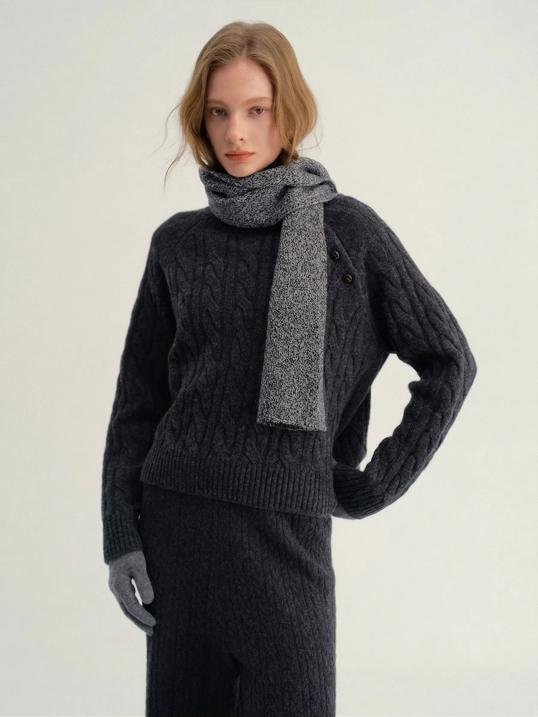 Cable Button Turtleneck - Image 4