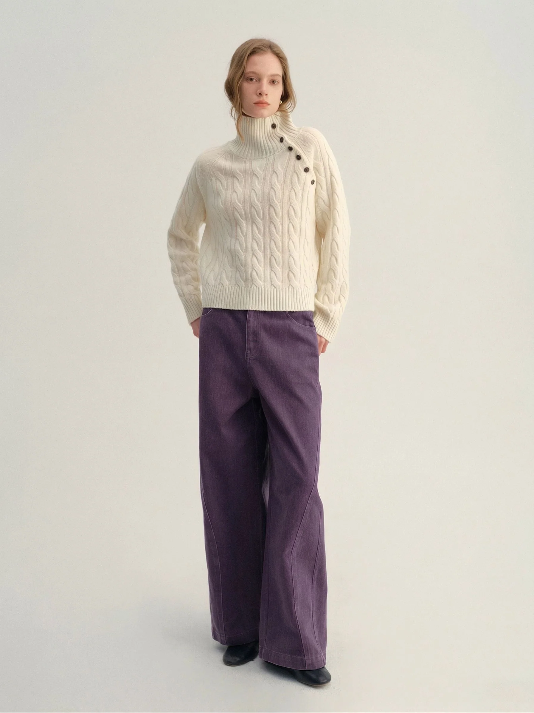 Cable Button Turtleneck - Image 5