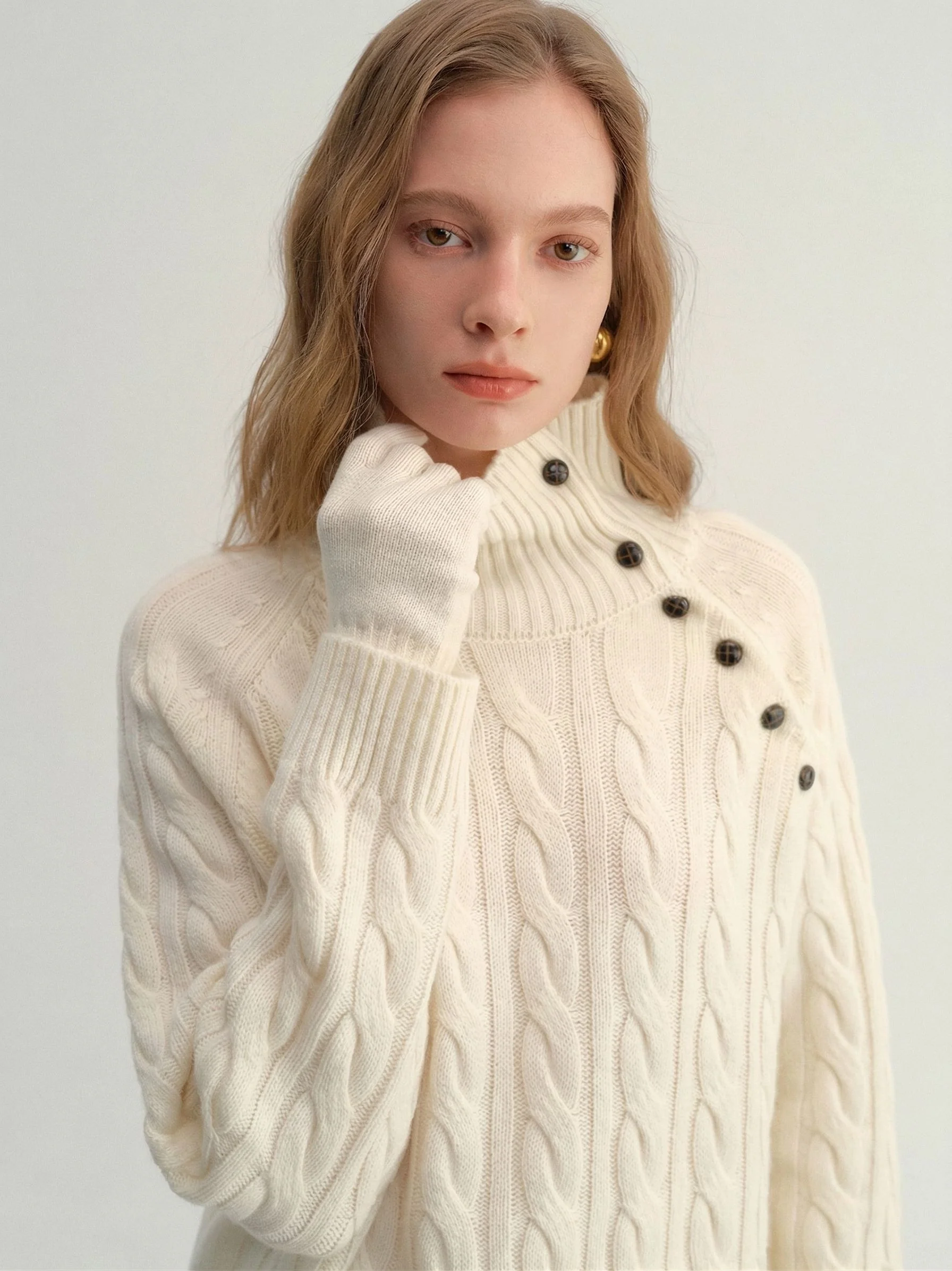 Cable Button Turtleneck - Image 6