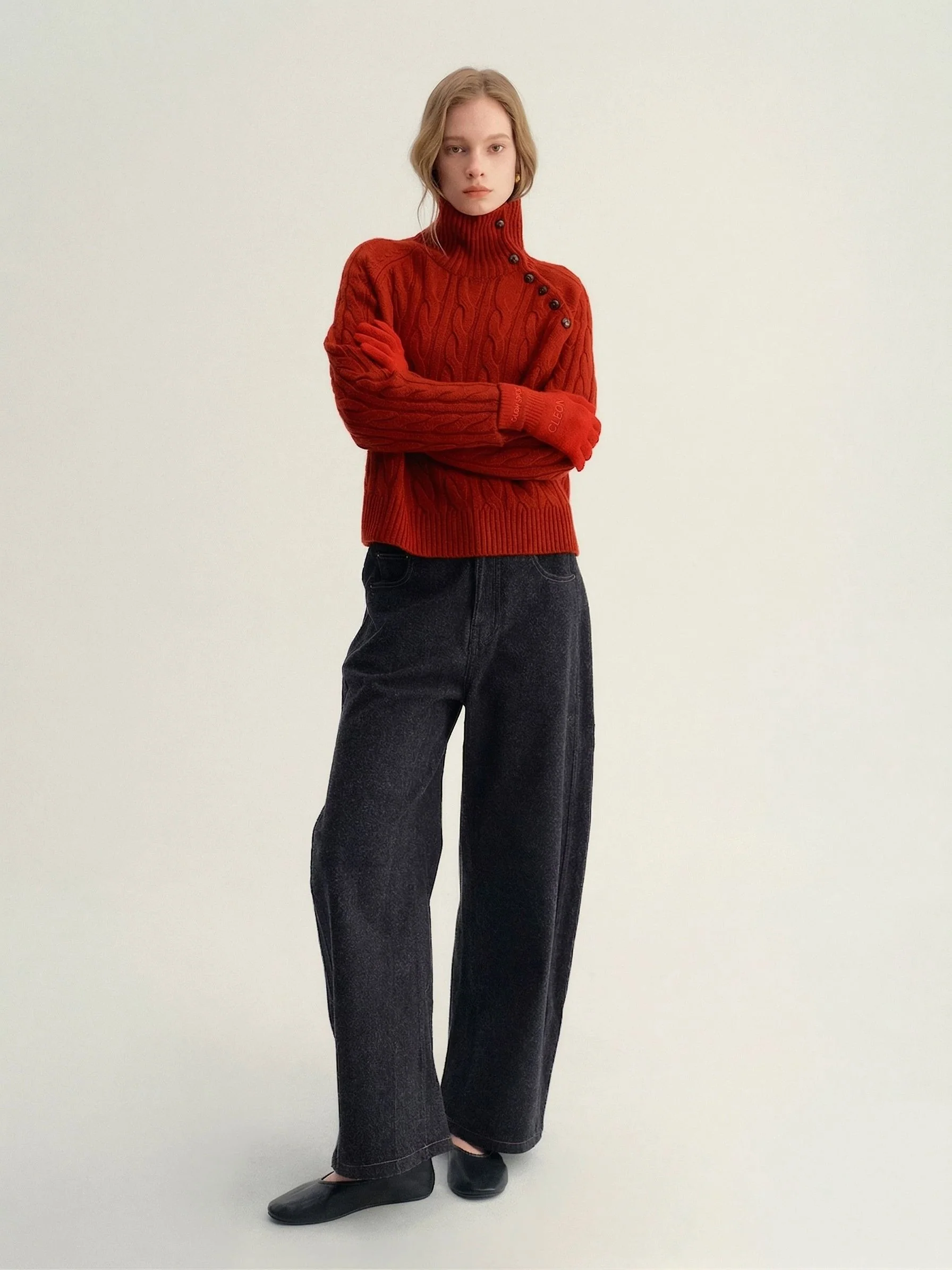 Cable Button Turtleneck - Image 7