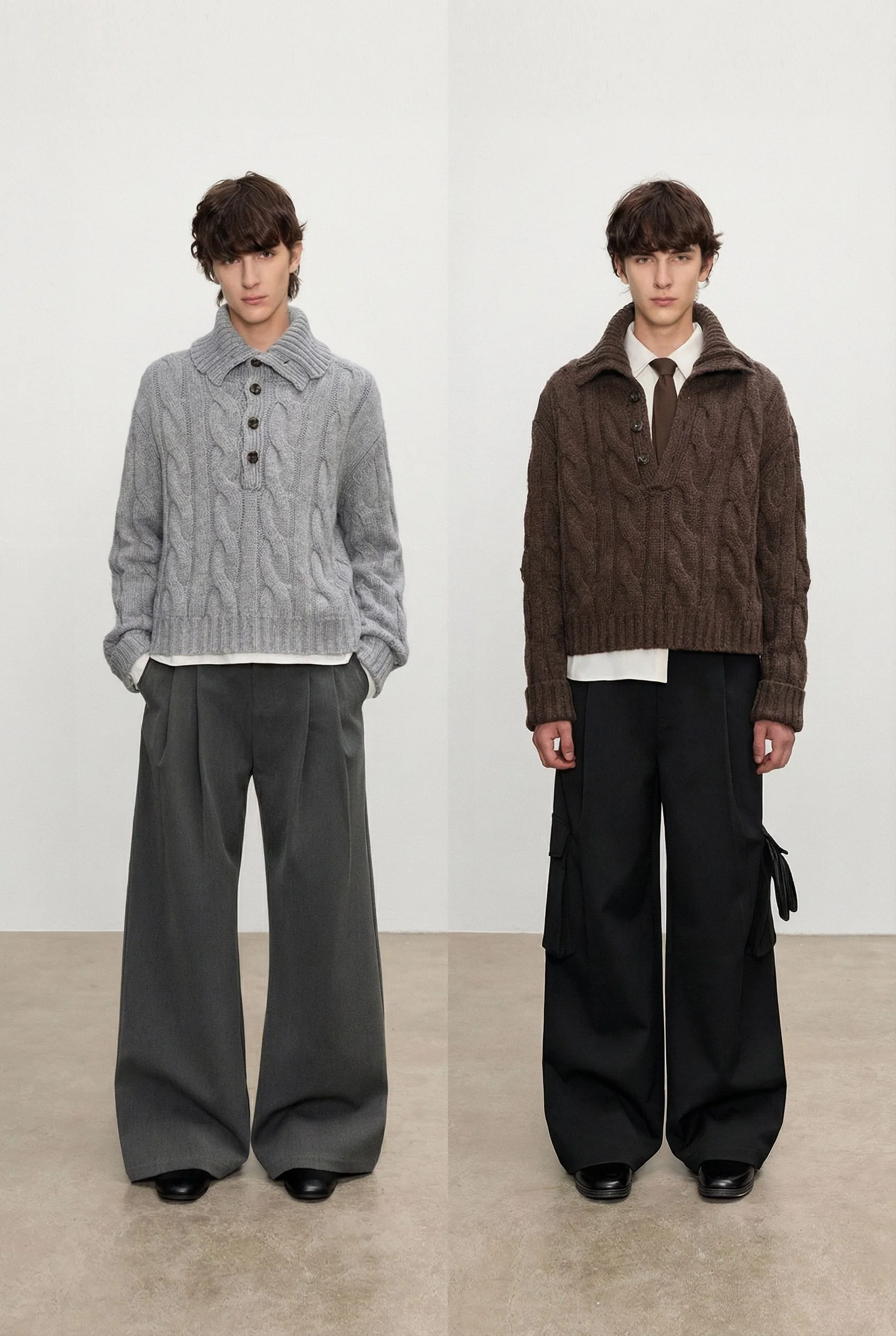 Cable Henley Sweater - Image 2