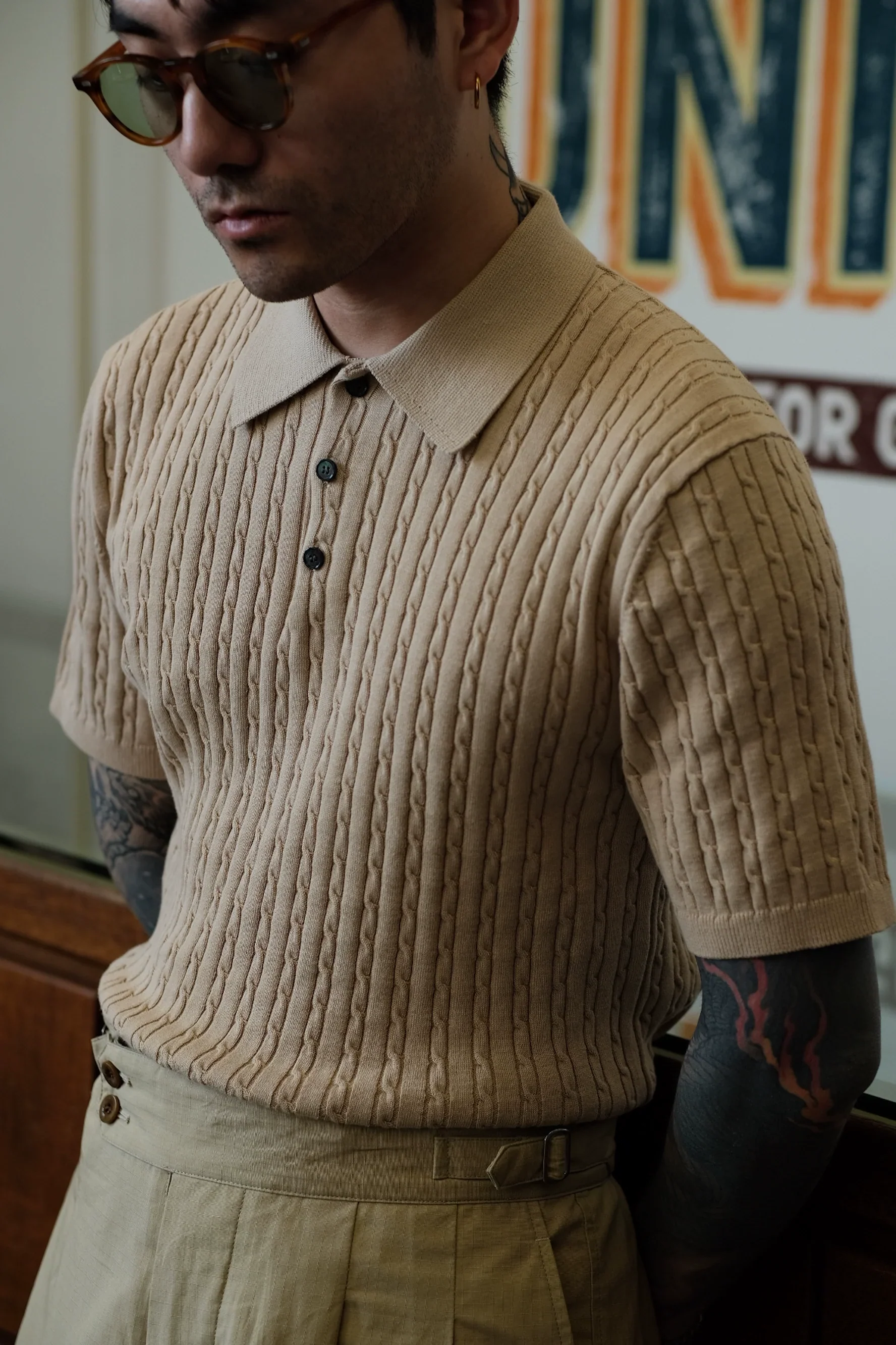Cable-Knit Cotton Polo - Image 3