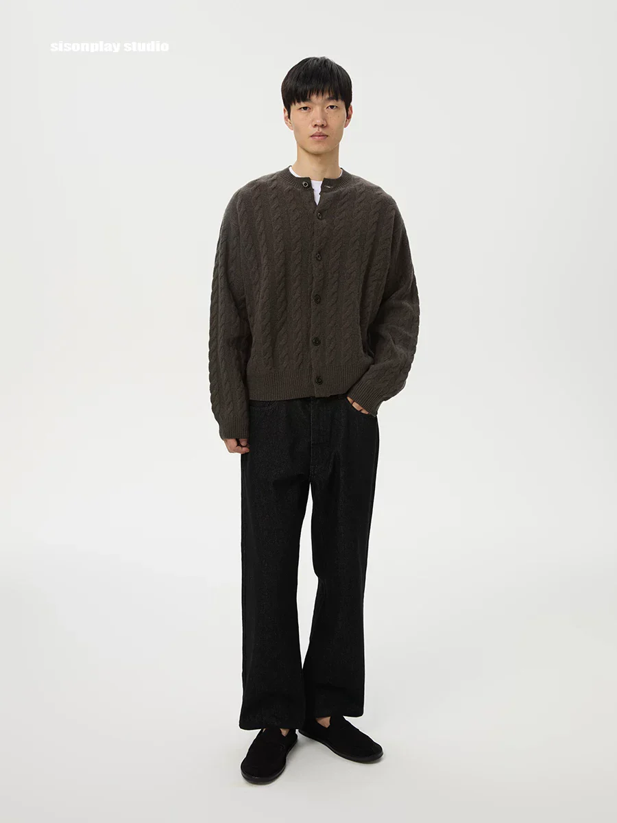 Cable Knit Crewneck Cardigan - Image 5