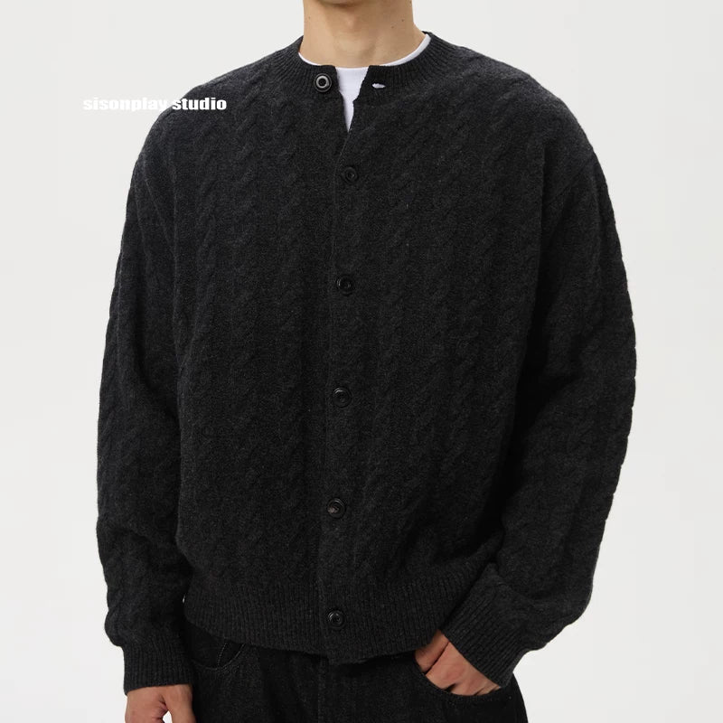 Cable Knit Crewneck Cardigan - Image 6