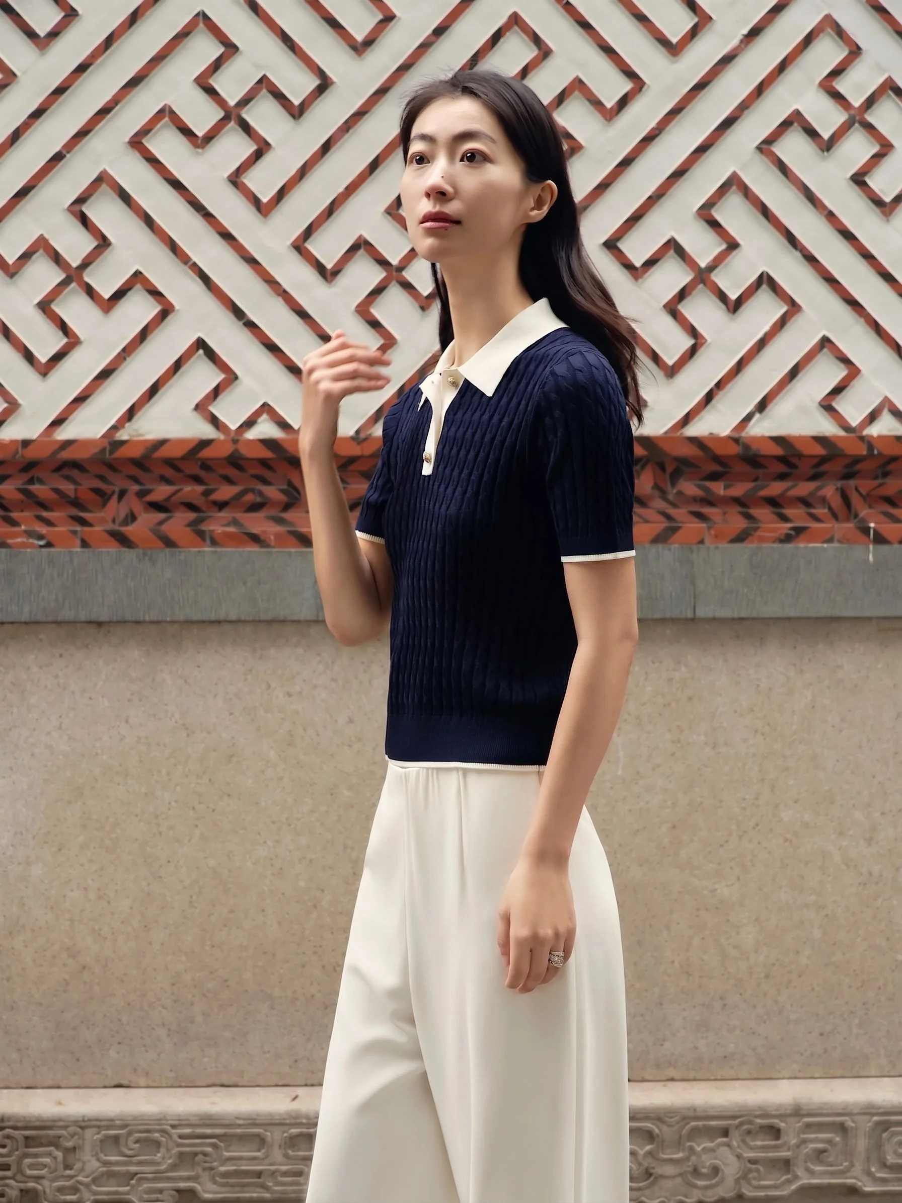 Cable Knit Polo - Image 3