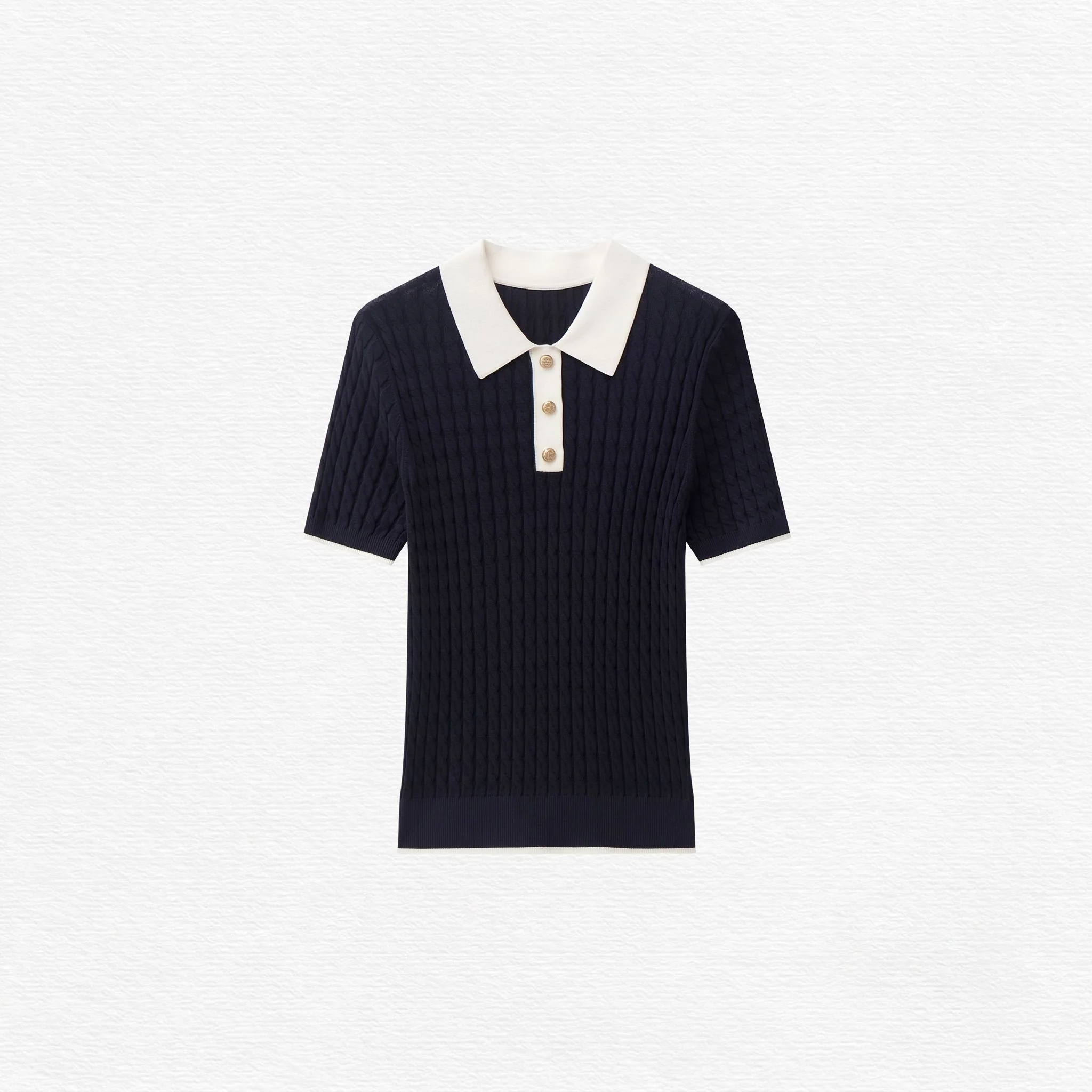 Cable Knit Polo - Image 5