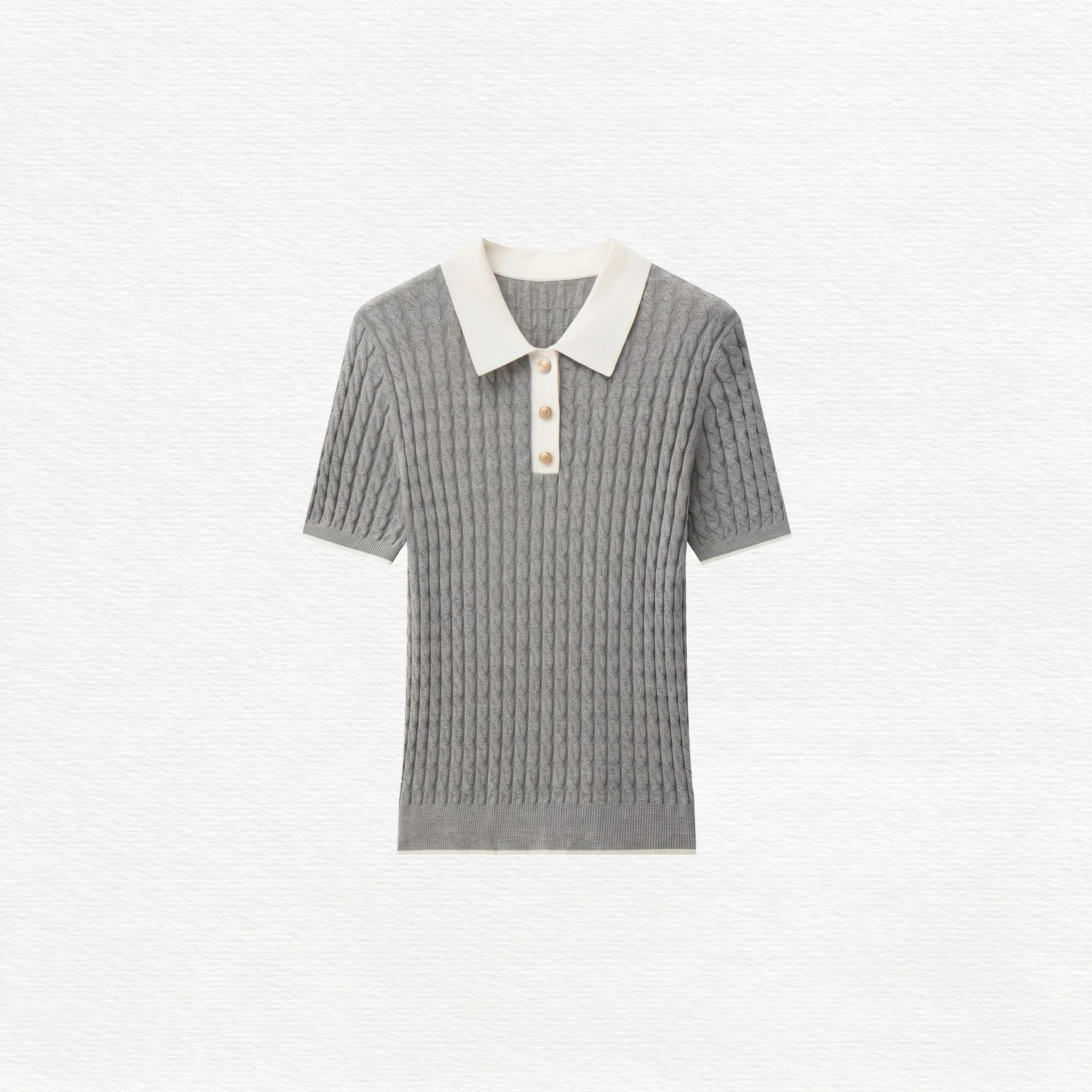 Cable Knit Polo - Image 6