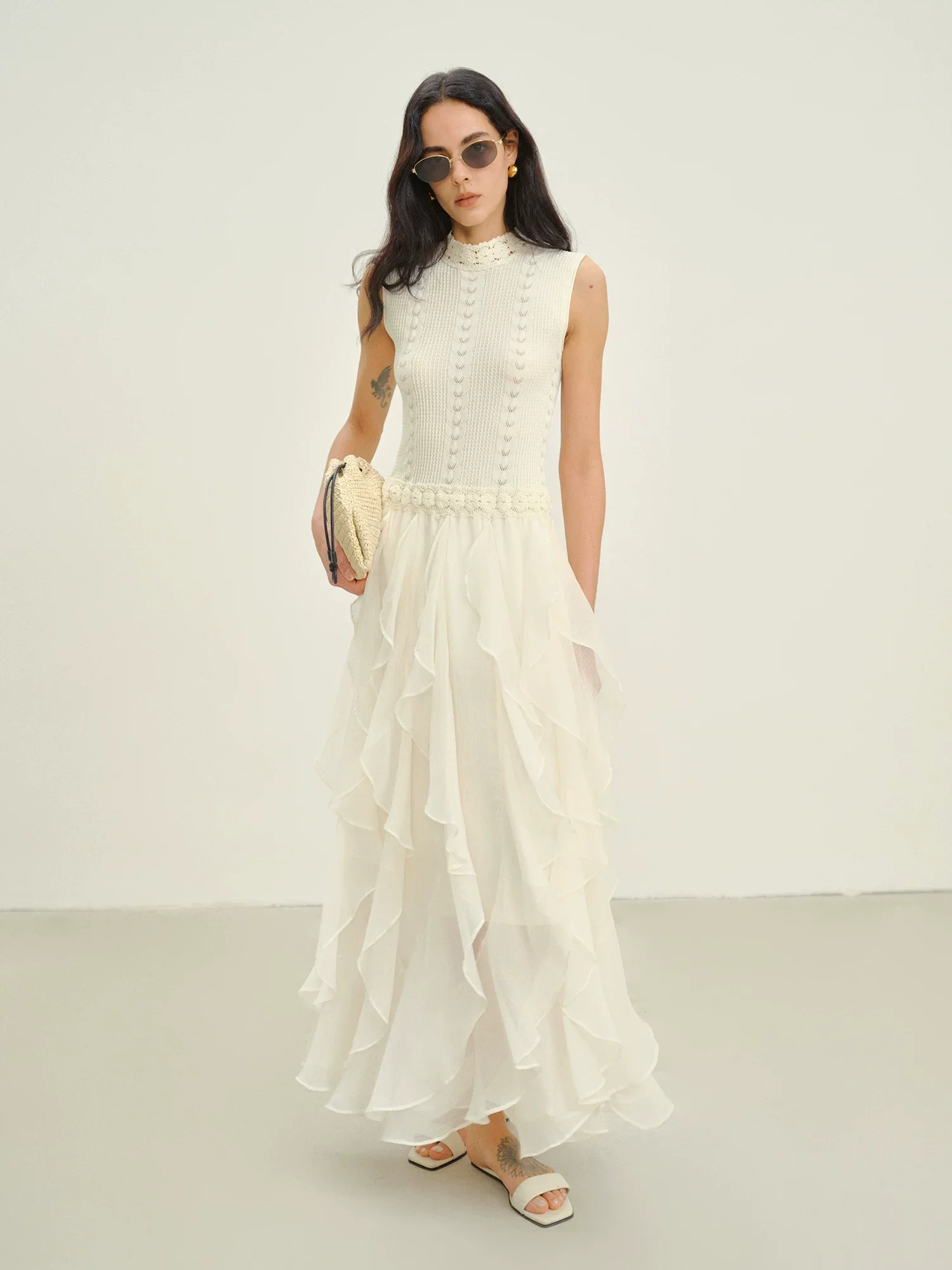 Cable-Knit Ruffle Dress - Image 3