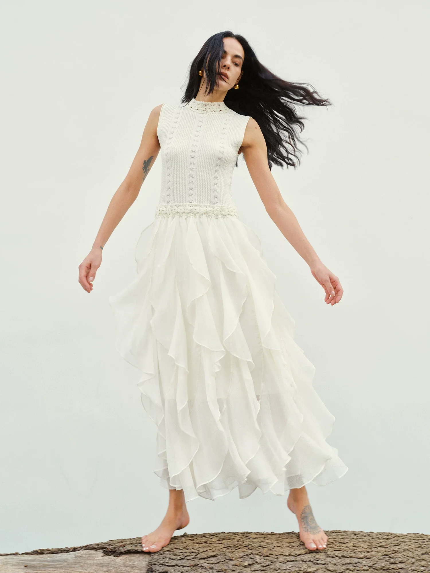 Cable-Knit Ruffle Dress - Image 4