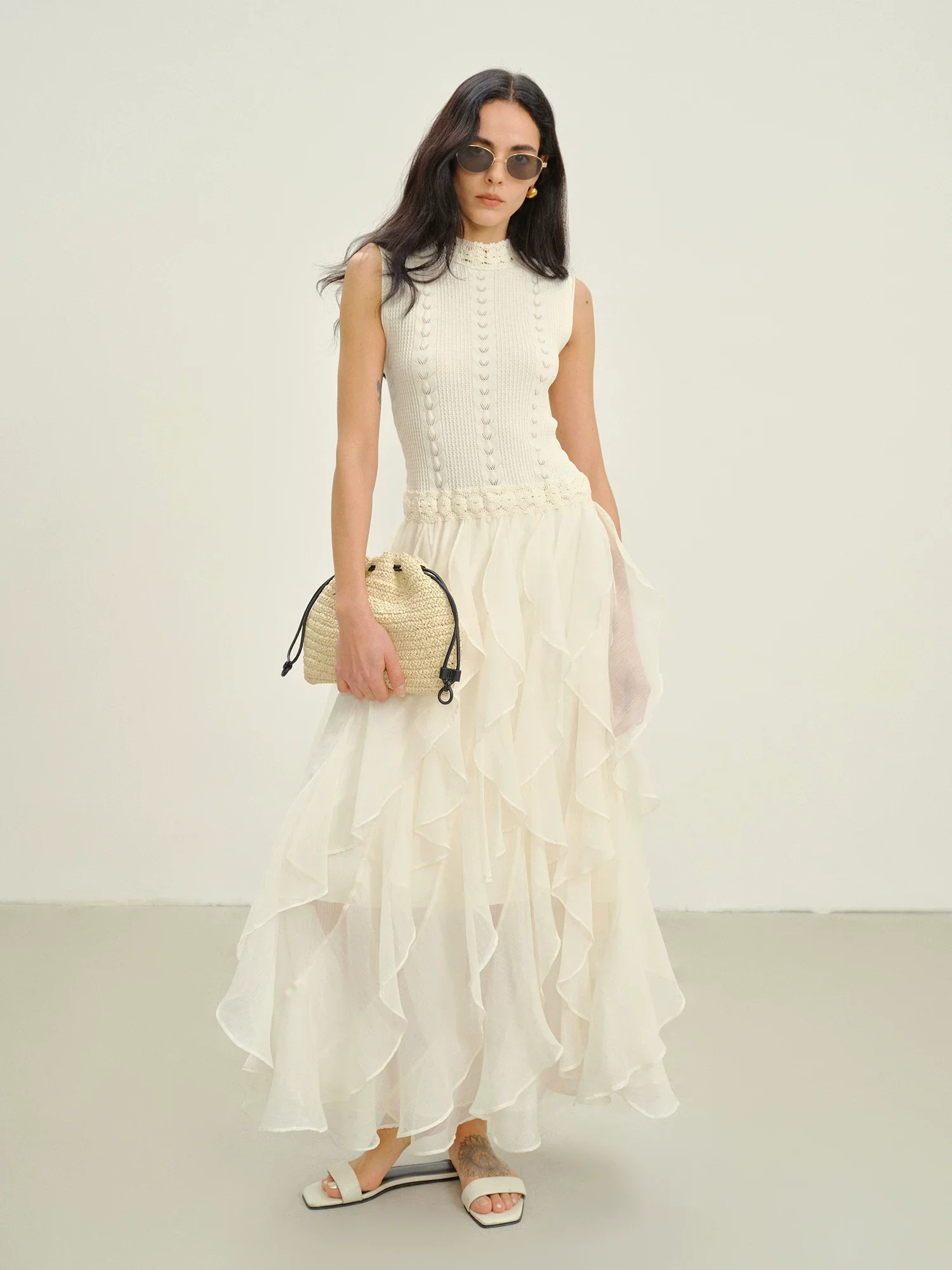 Cable-Knit Ruffle Dress - Image 5