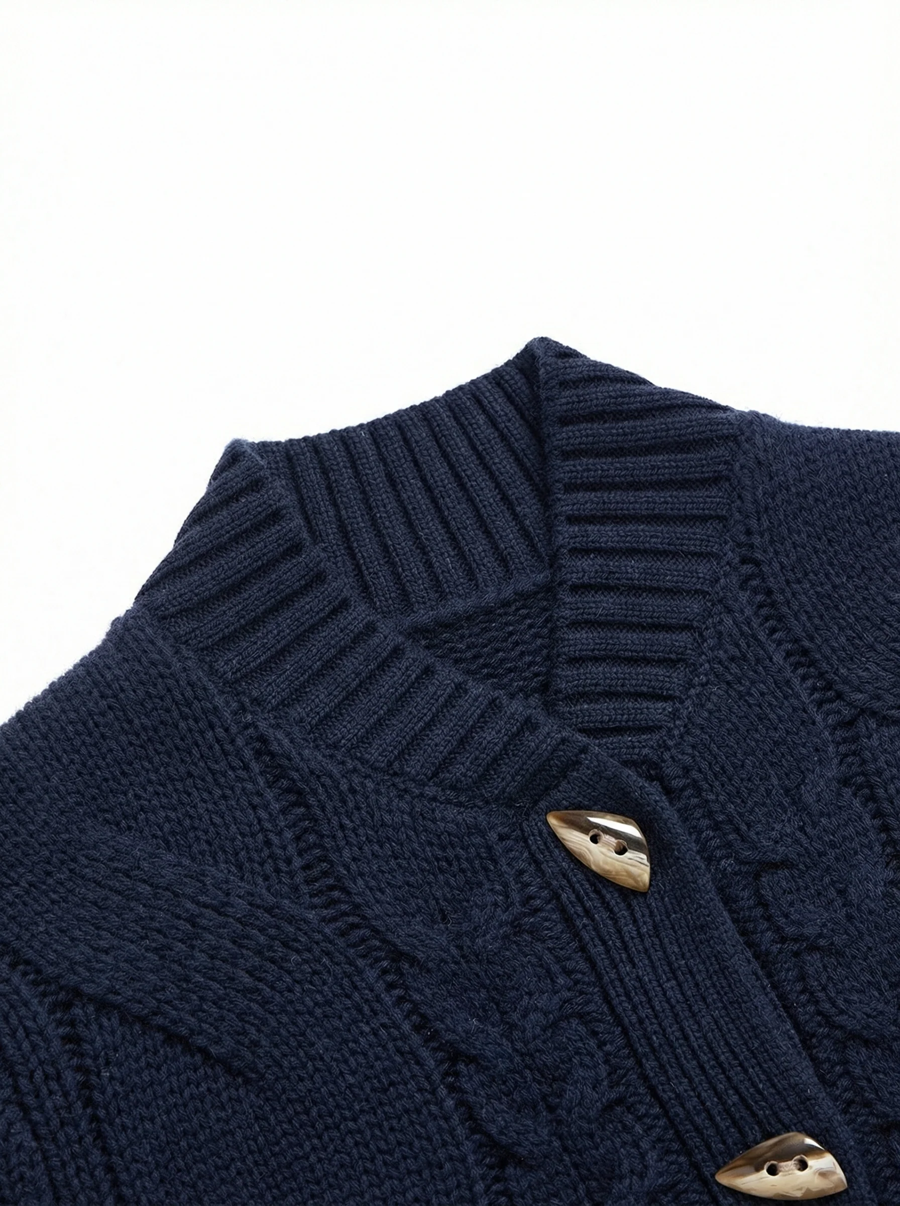 Cable Knit Stand Collar Cardigan - Image 4