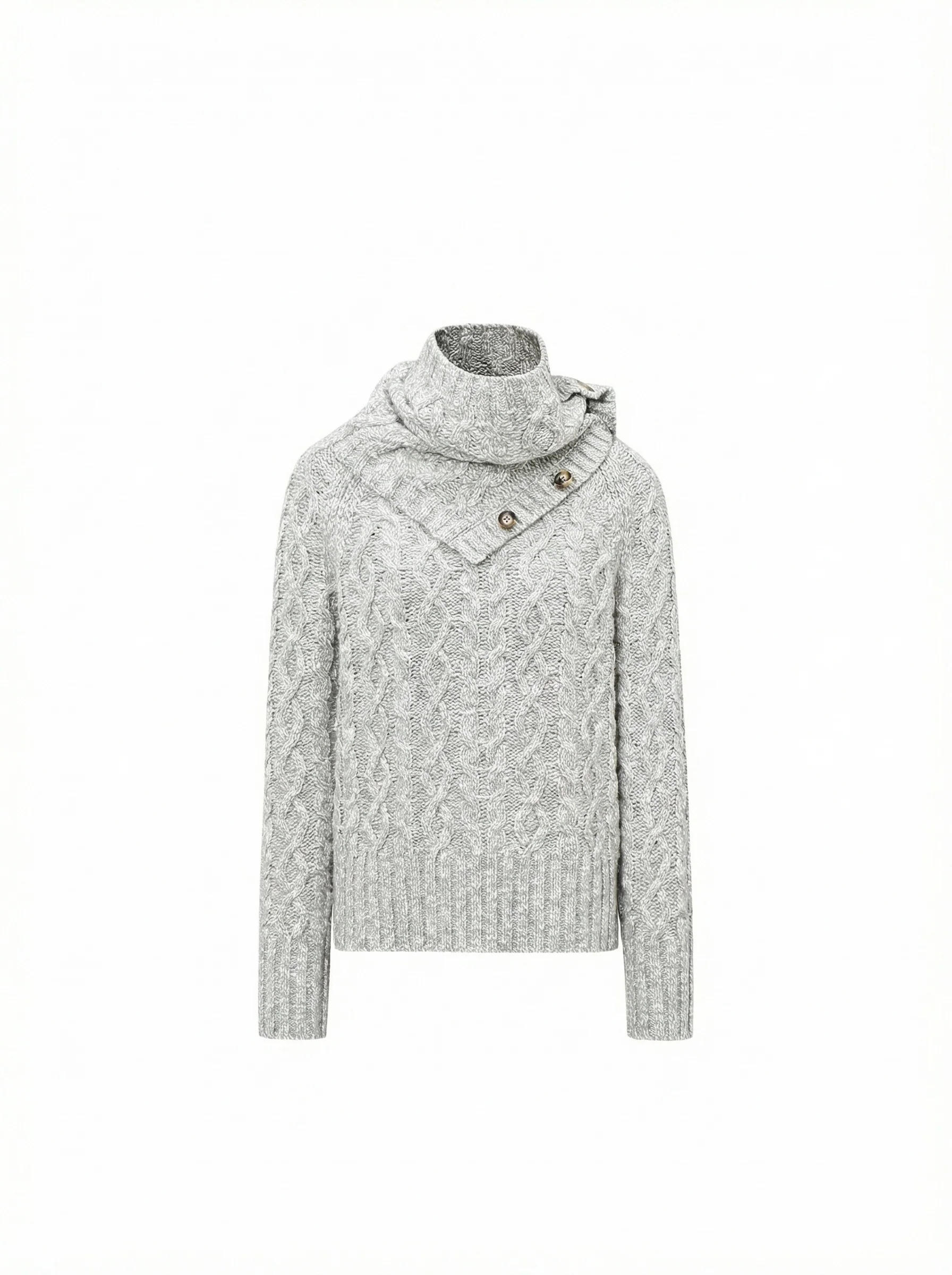 Cable-Knit Sweater & Buttoned Cowl - Image 4