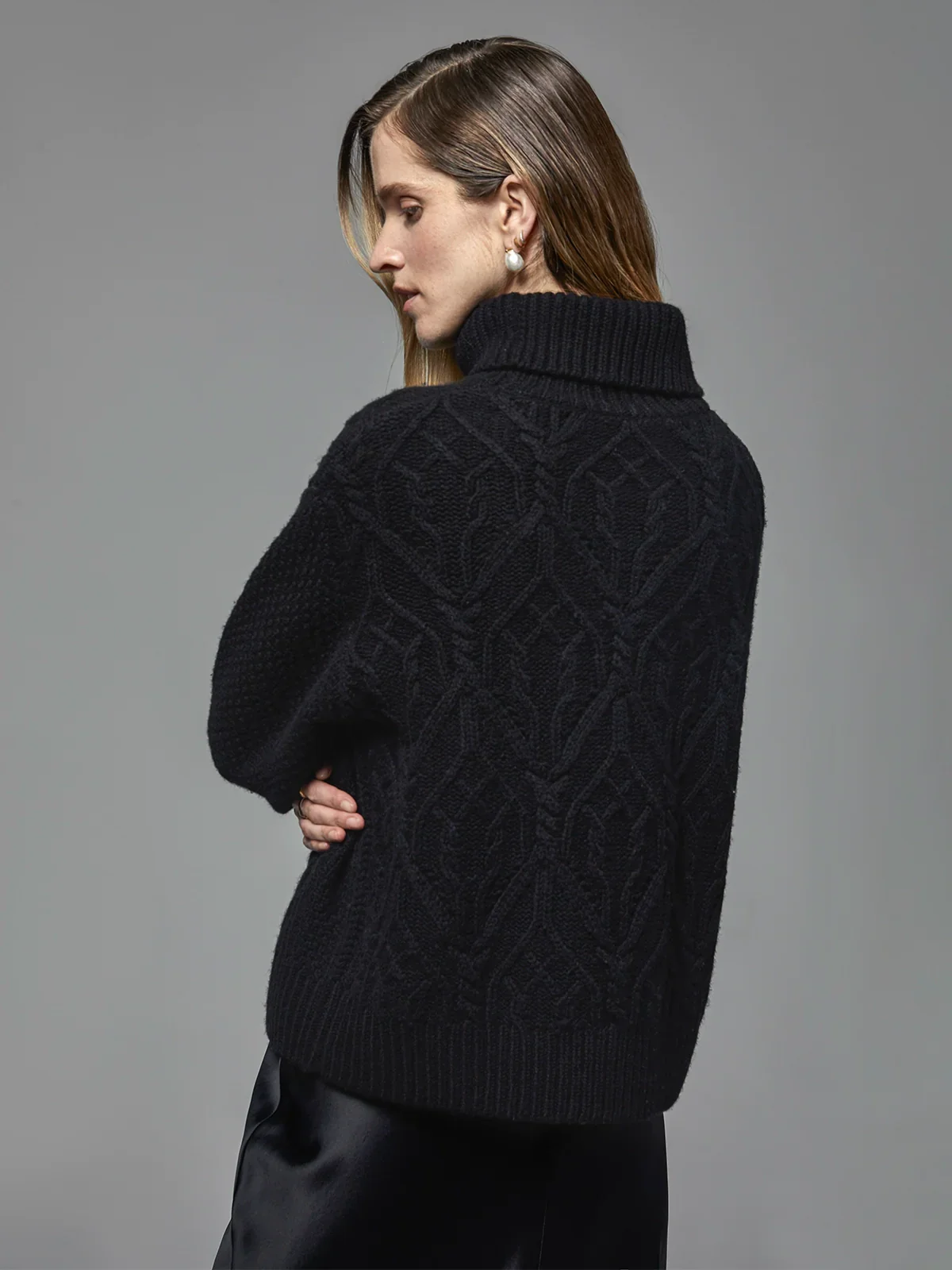 Cable Knit Turtleneck Sweater - Image 2