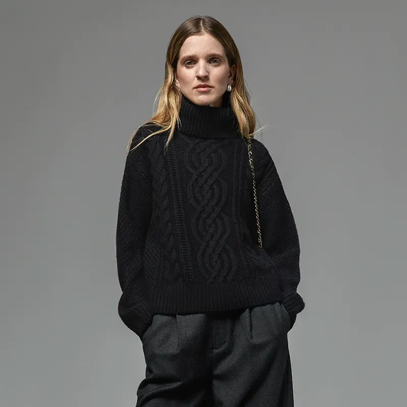 Cable Knit Turtleneck Sweater - Image 4